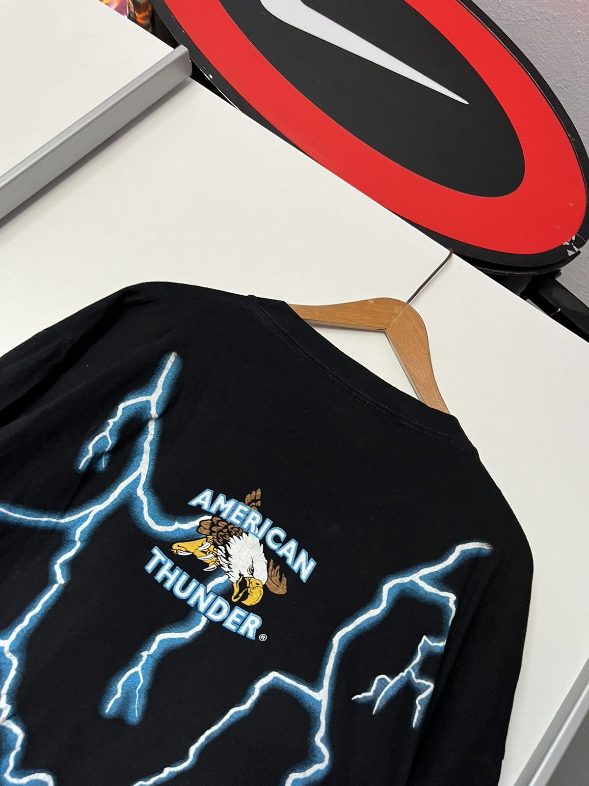 Tribal Streetwear × Vintage VTG 90’s Single Stitch American Thunder Tee Lightning Rare Size US XXL / EU 58 / 5 - 7 Thumbnail