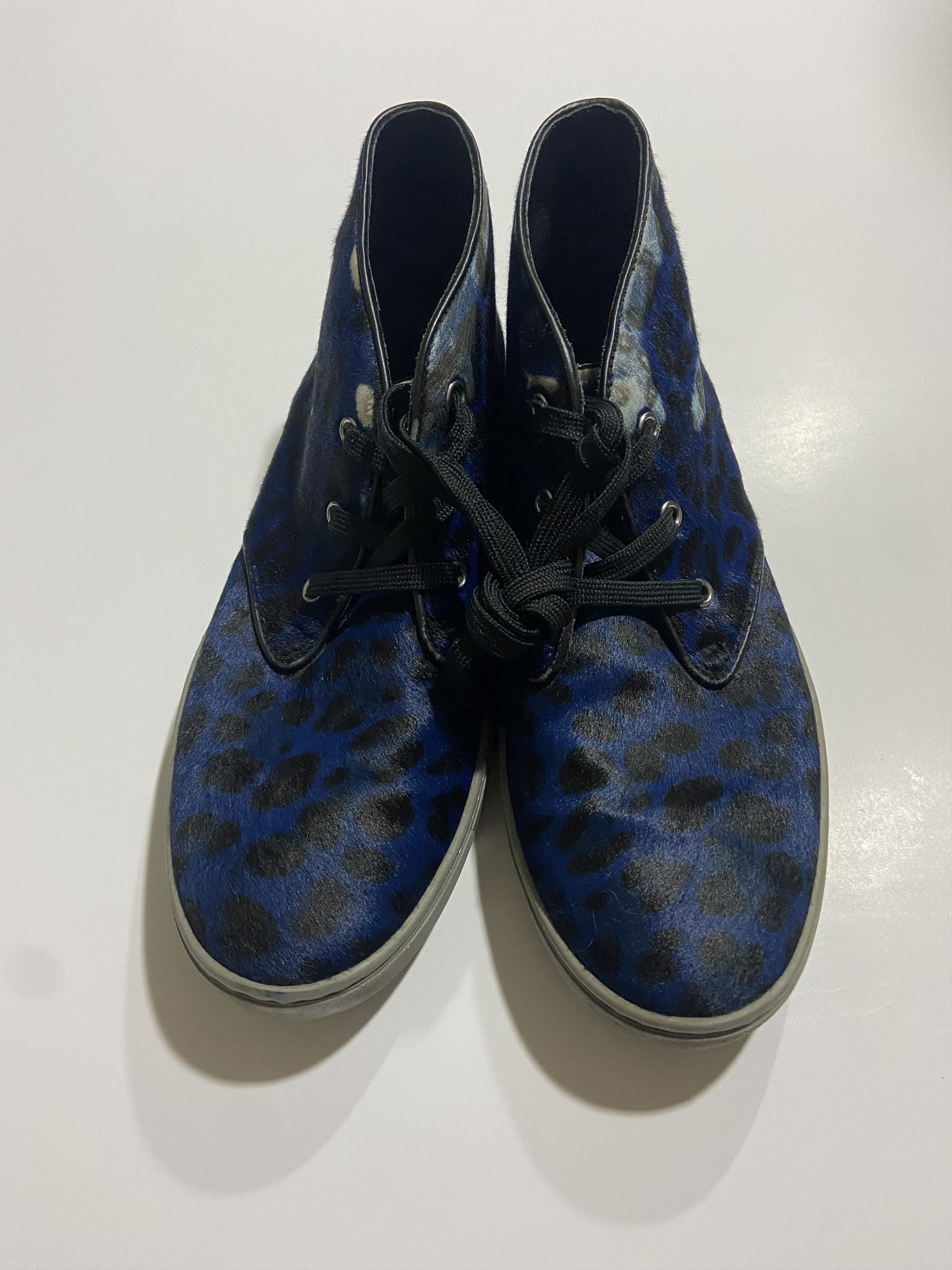 Dolce & Gabbana × Vintage DOLCE & GABBANA Blue Calfskin Leopard ( BLEACHED ! ) Size US 8 / EU 41 - 7 Thumbnail