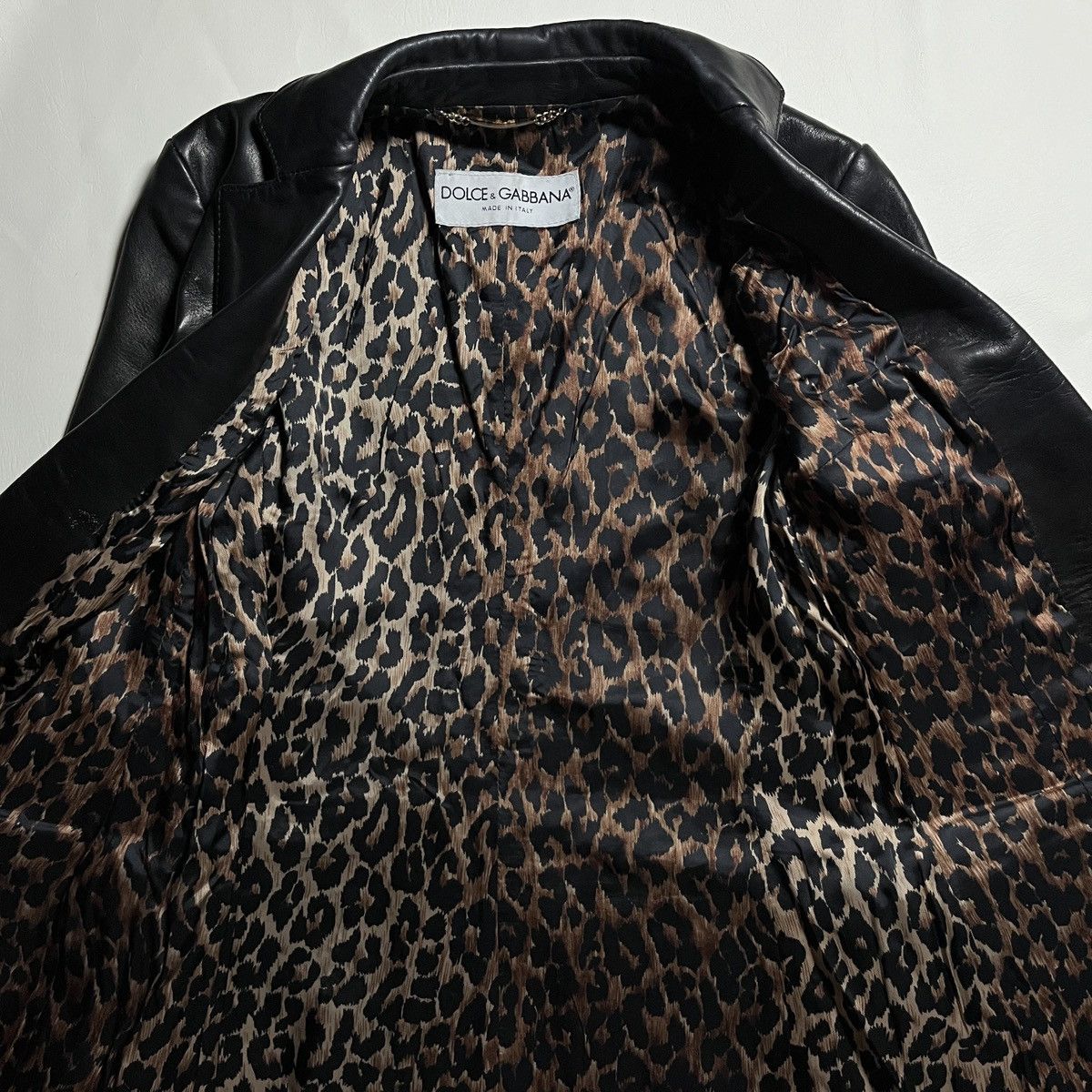 Dolce & Gabbana Dolce & Gabbana Leopard Silk Lining Leather Jacket Size US M / EU 48-50 / 2 - 3 Thumbnail