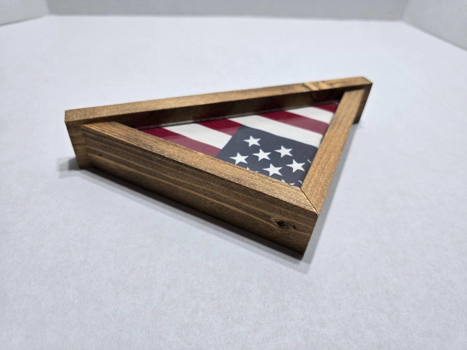 Homemade Handmade: Wooden Mini USA Flag Display Case: 6 x 6 x 8.5 Size ONE SIZE - 5 Thumbnail