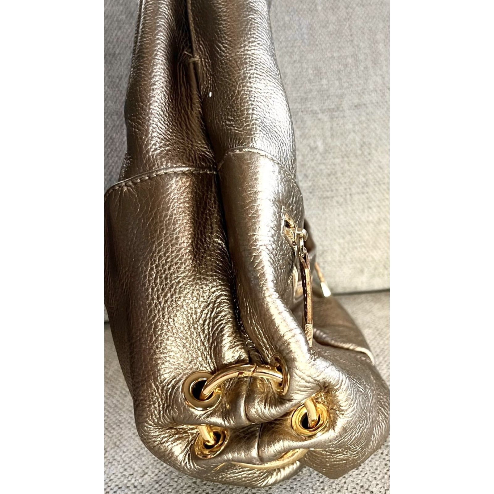 Michael Kors MICHAEL KORS Layton Gold Leather Bag Purse Hobo Women's Size ONE SIZE - 7 Thumbnail