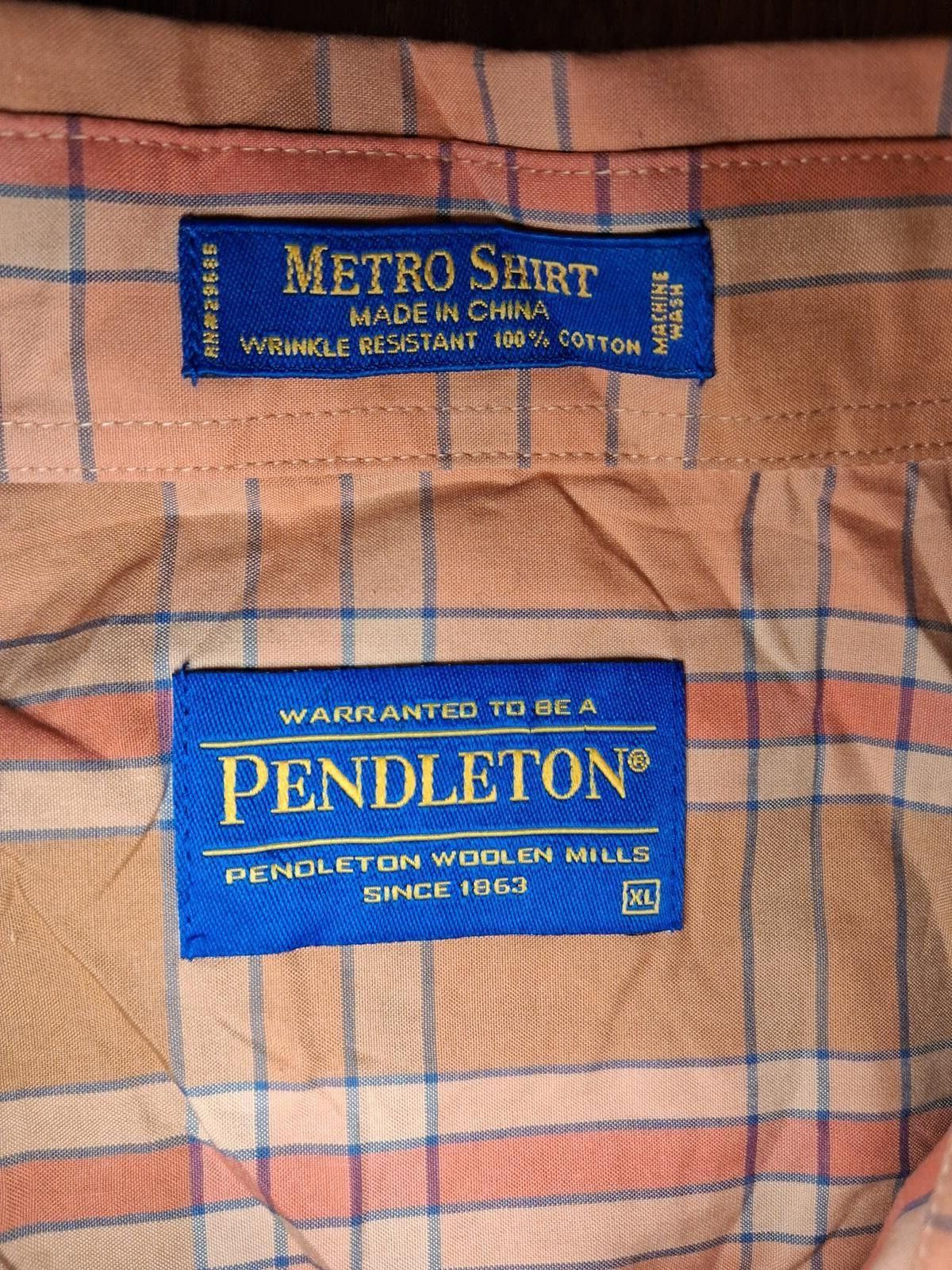 Pendleton Pendleton Button Up Shirt Mens XL Orange Check Cotton Size US XL / EU 56 / 4 - 2 Thumbnail
