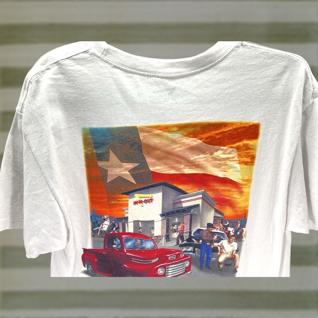 Vintage In-N-Out Burger Texas Shirt Women L White Short Sleeve Graphic Print Crew Neck Shirt Womens Size L / US 10 / IT 46 - 1 Thumbnail