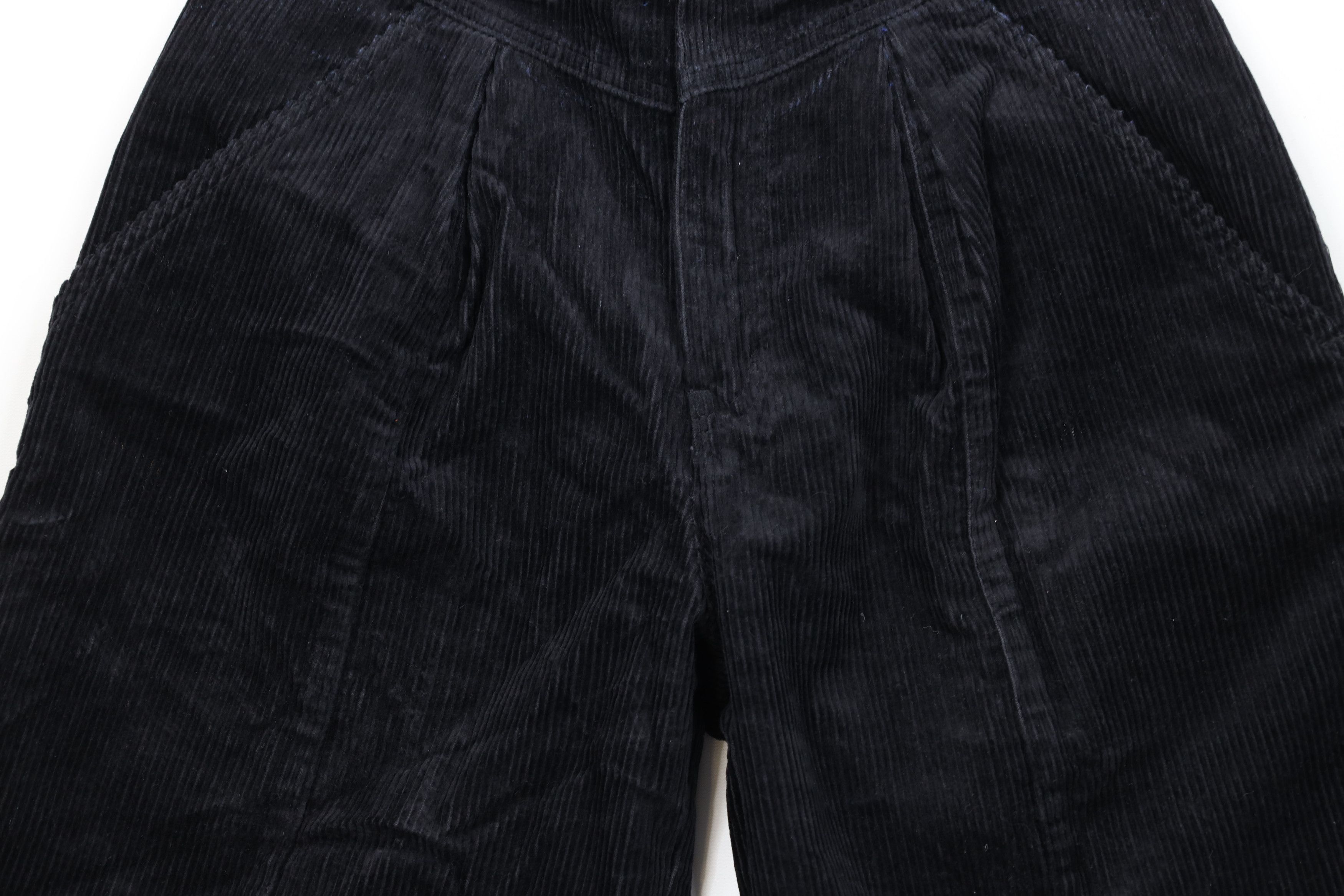 Vintage Vintage 90s Streetwear Cuffed Baggy Corduroy Shorts Black Size 32" / US 10 / IT 46 - 3 Thumbnail