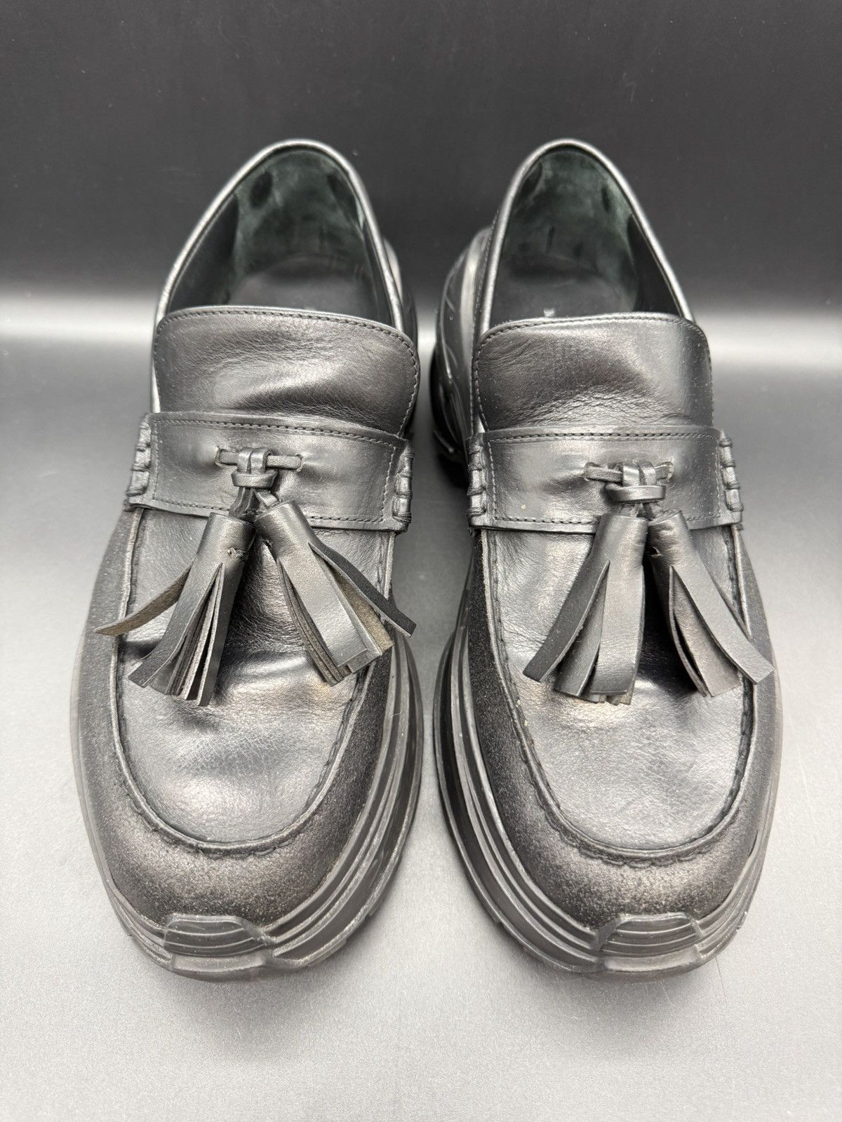 Maison Margiela Maison Margiela Tassel Loafer Sneaker Sole — Black Leather Size US 12 / EU 45 - 2 Thumbnail
