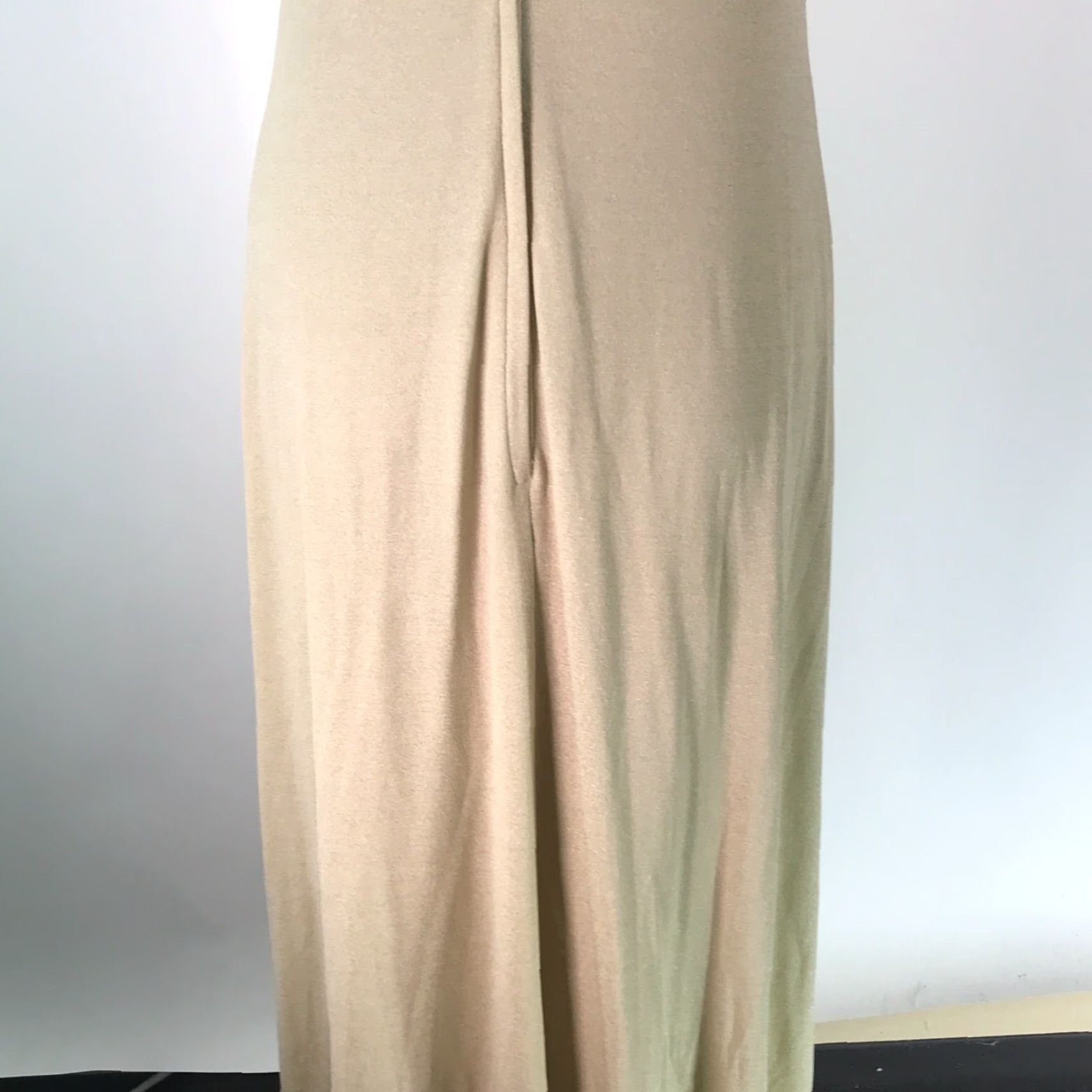 Vintage VINTAGE ILGWU Women's Maxi Dress Short Sleeve Tie Front Casual Beige 9 Summer Spring Fall Winter Classic Size 30" / US 8 / IT 44 - 6 Thumbnail