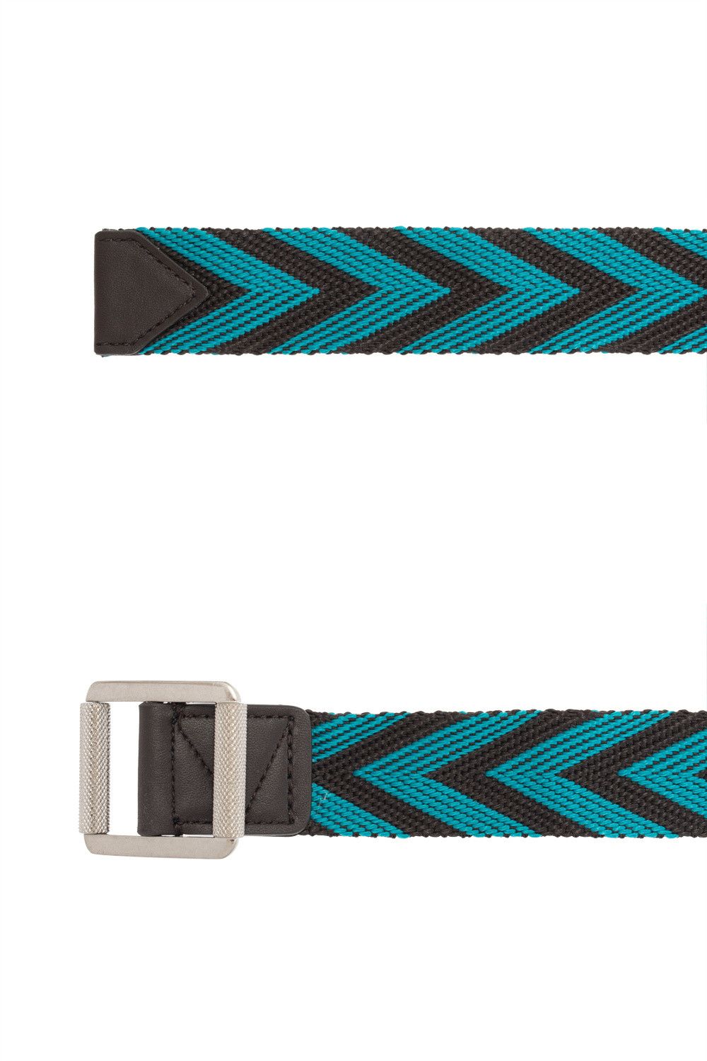Bottega Veneta BOTTEGA VENETA fondant & blue chevron woven fabric belt 105 Size 40 - 1 Thumbnail