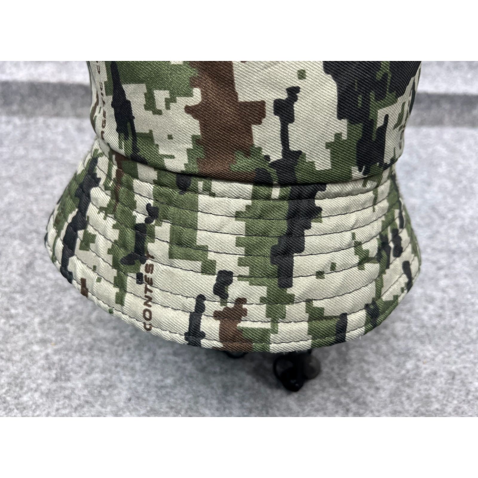 Vintage Energetic Contest Bucket Hat Adult One Size Green Camouflage Polyester Knit Hat Mens Camp Hiking Gear Size ONE SIZE - 3 Thumbnail
