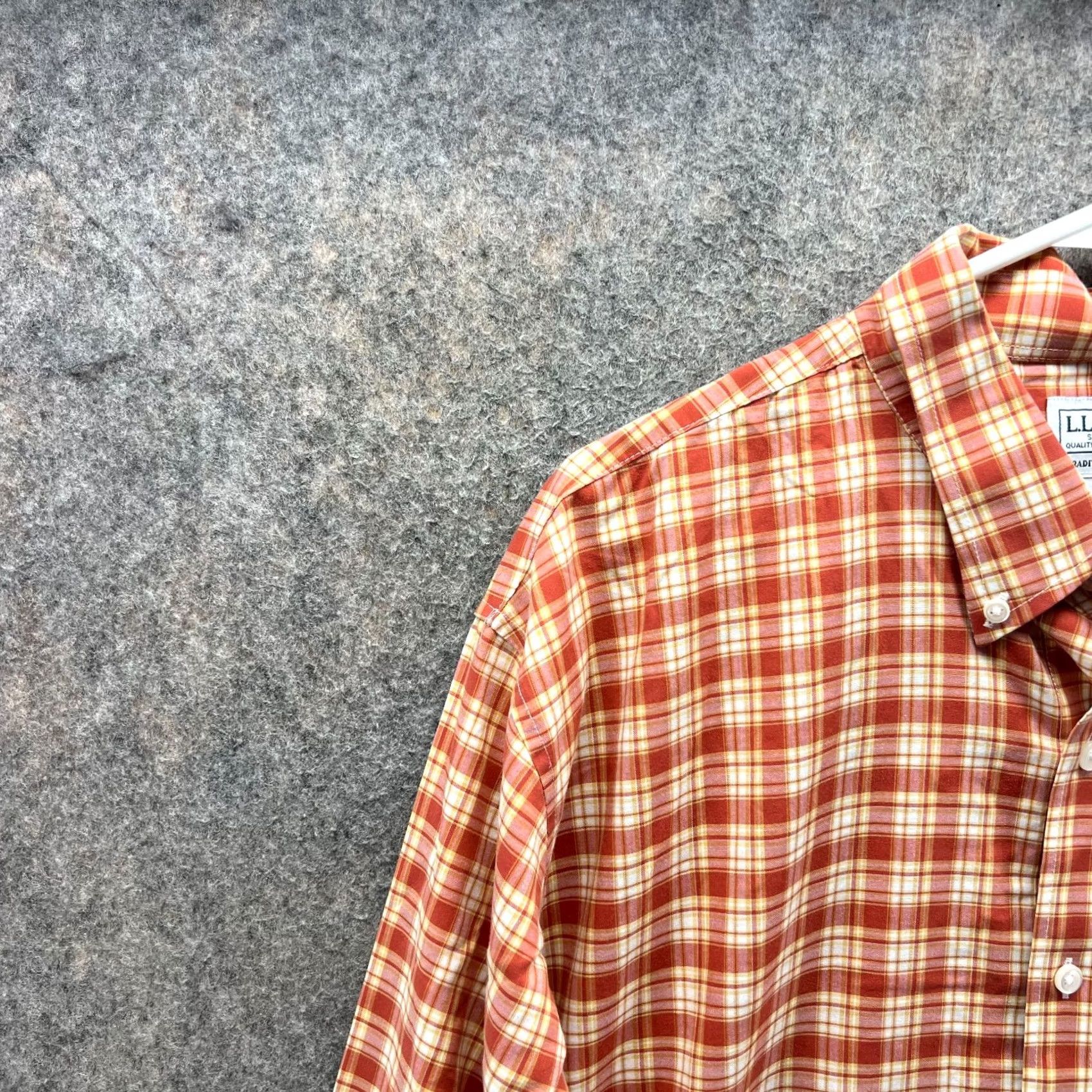 Vintage VINTAGE L.L.Bean Shirt Men XL Orange Plaid Button-Up Tall Casual Size US XL / EU 56 / 4 - 6 Thumbnail