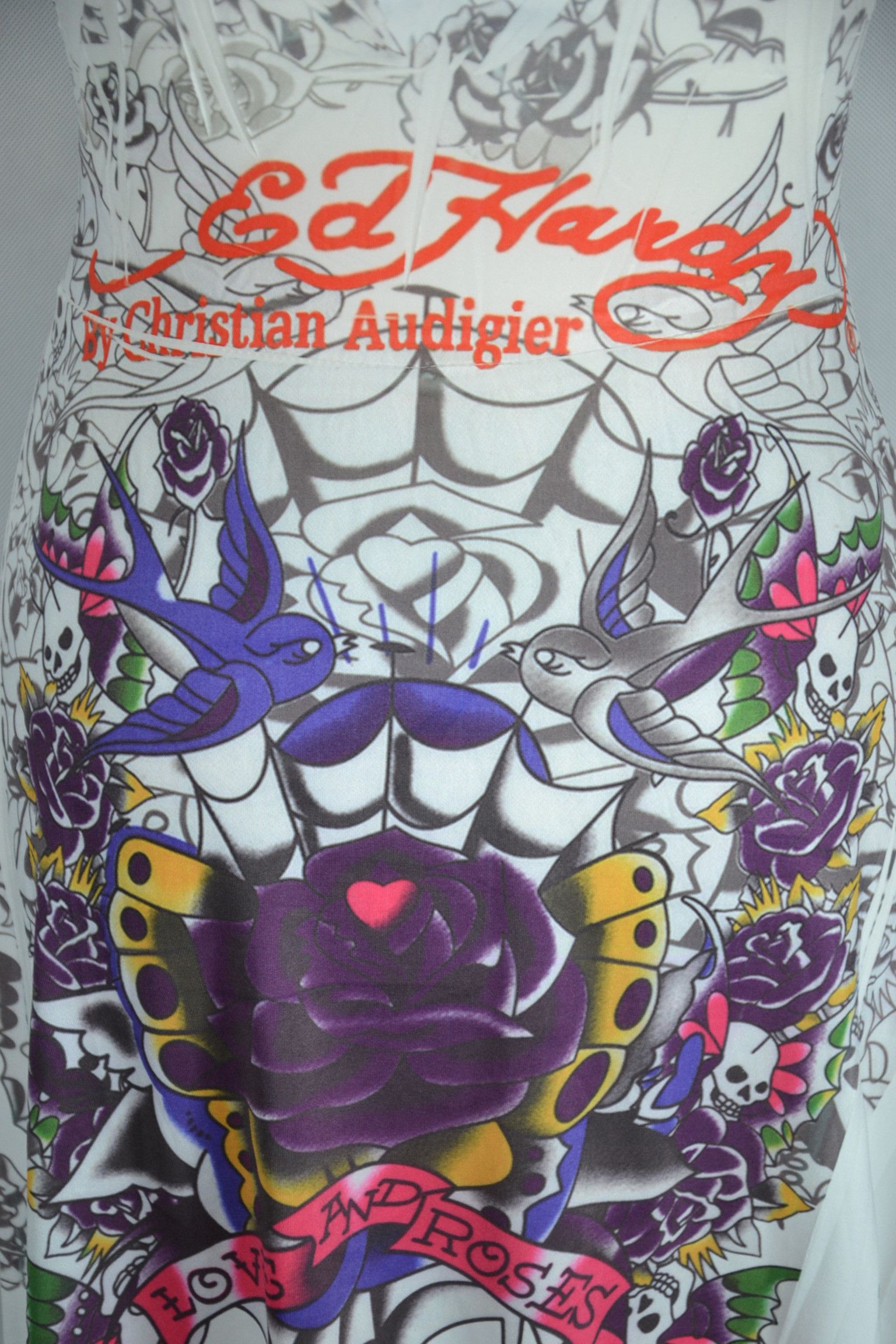 Christian Audigier Ed Hardy & Christian Audigier Mini Dress Vintage Print Rare Size M / US 6-8 / IT 42-44 - 7 Thumbnail