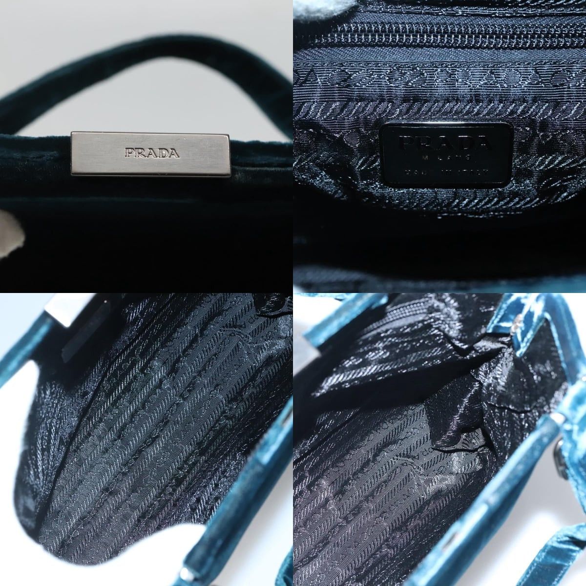 Prada PRADA Tote Bag Velor Navy Silver Size ONE SIZE - 11 Thumbnail