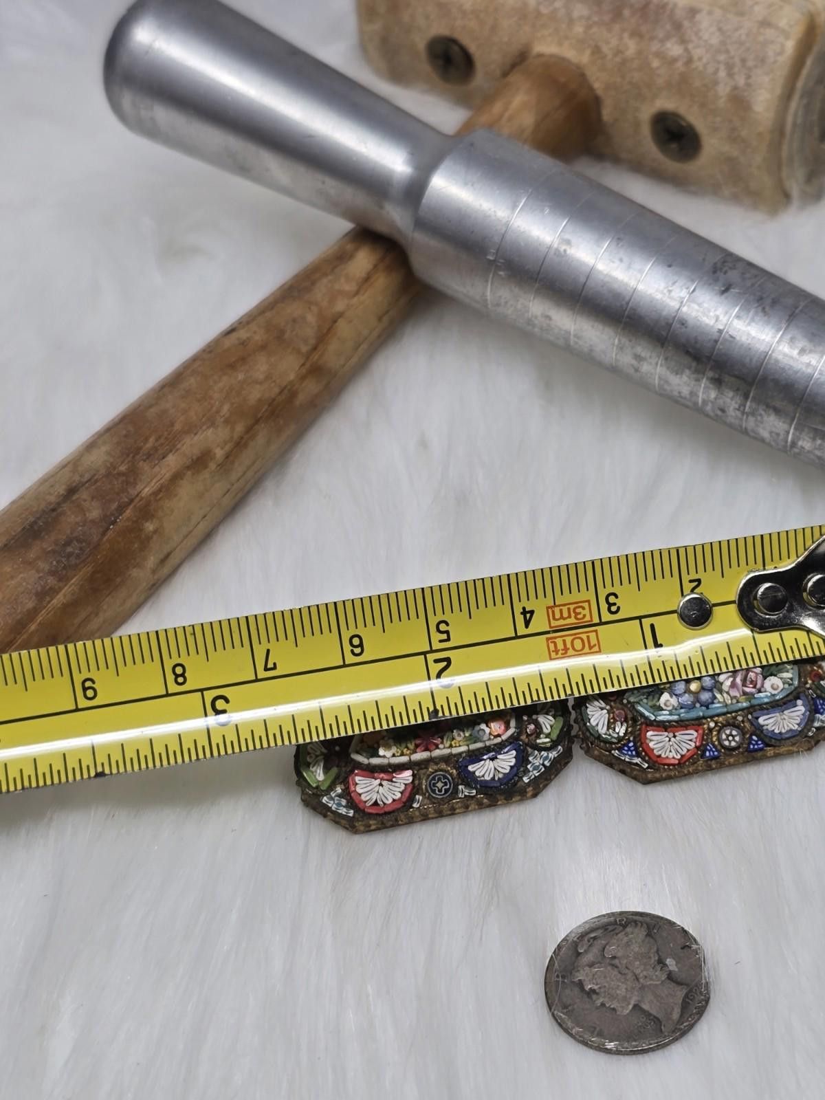 Antique Rivet Pair Antique Italian Micro Mosaic Floral Brooches Pins Size ONE SIZE - 7 Thumbnail