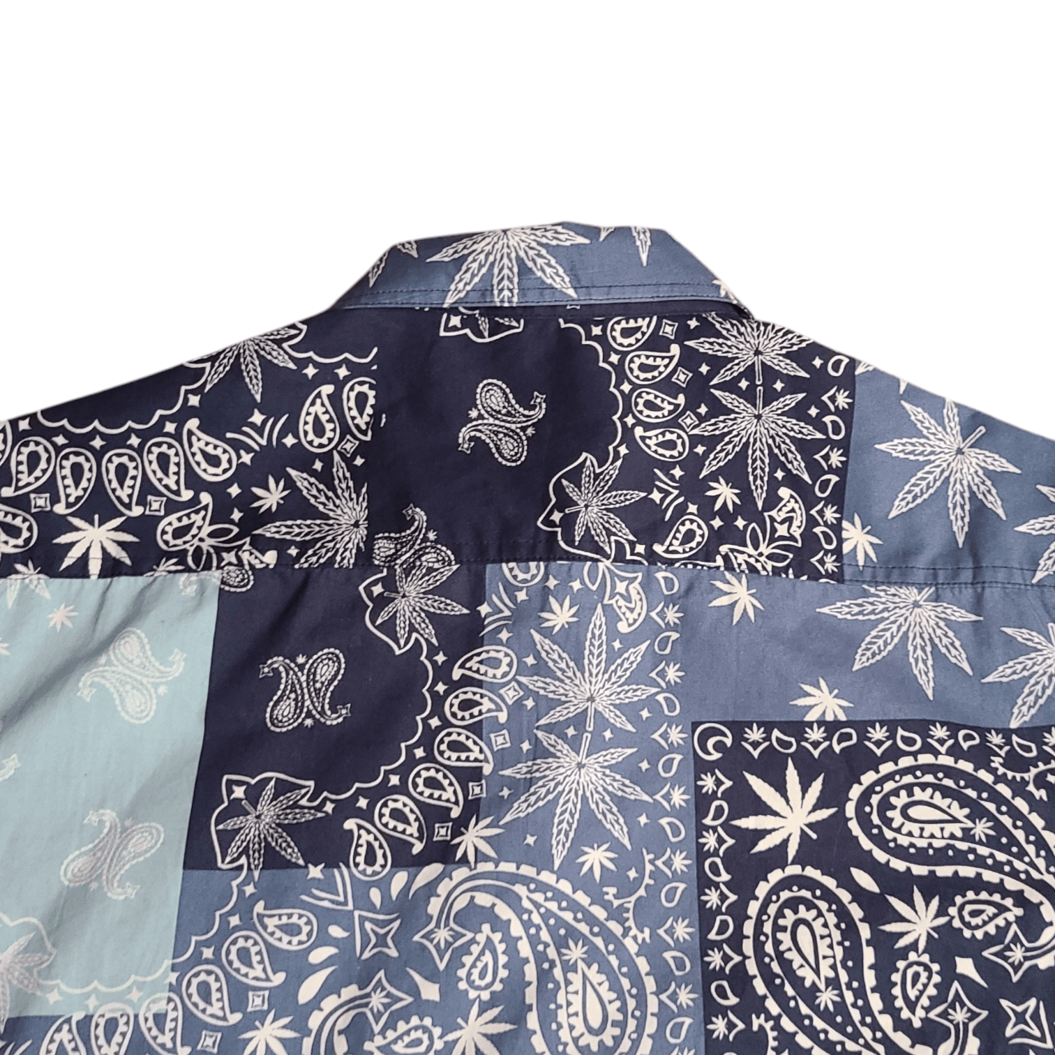 Japanese Brand Paisley Bandana Weed Leaf Stoner Button Up Shirt - Size: XL Size US XL / EU 56 / 4 - 5 Thumbnail