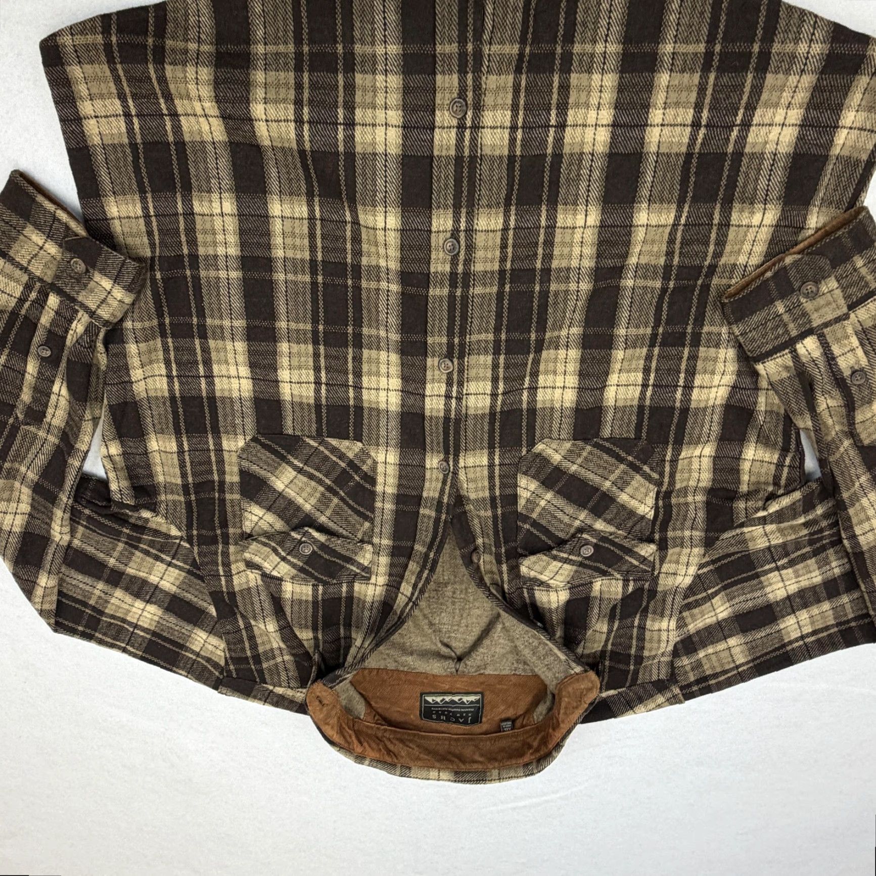 Vintage JACHS New York Shirt Mens 2XL Brown Plaid Flannel Button-Down Long Sleeve Casual Size US XXL / EU 58 / 5 - 5 Thumbnail