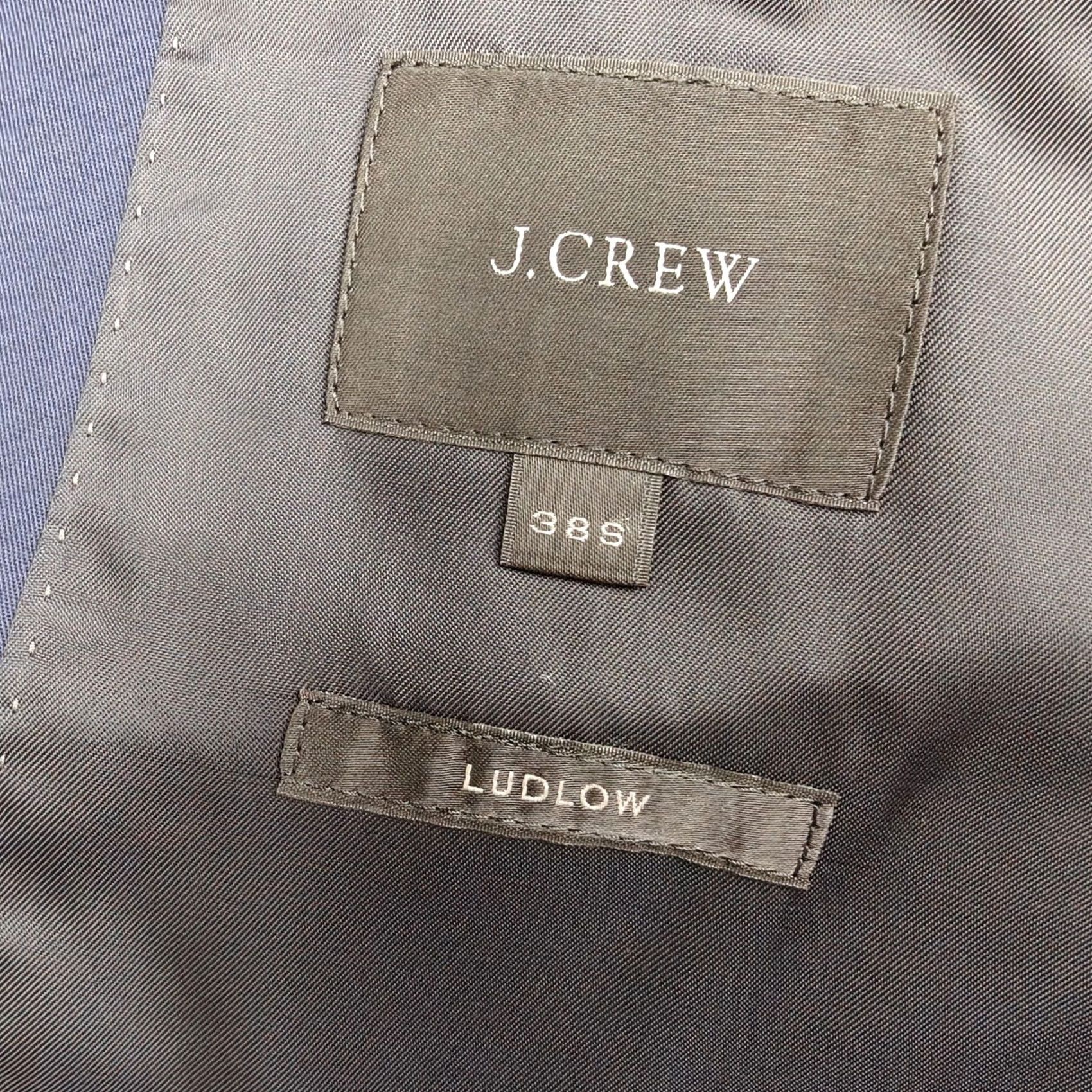 J.Crew J Crew Blazer Mens 38S Blue Cotton Ludlow Slim Two Button Suit Jacket Larusmiani Size 38R - 5 Thumbnail