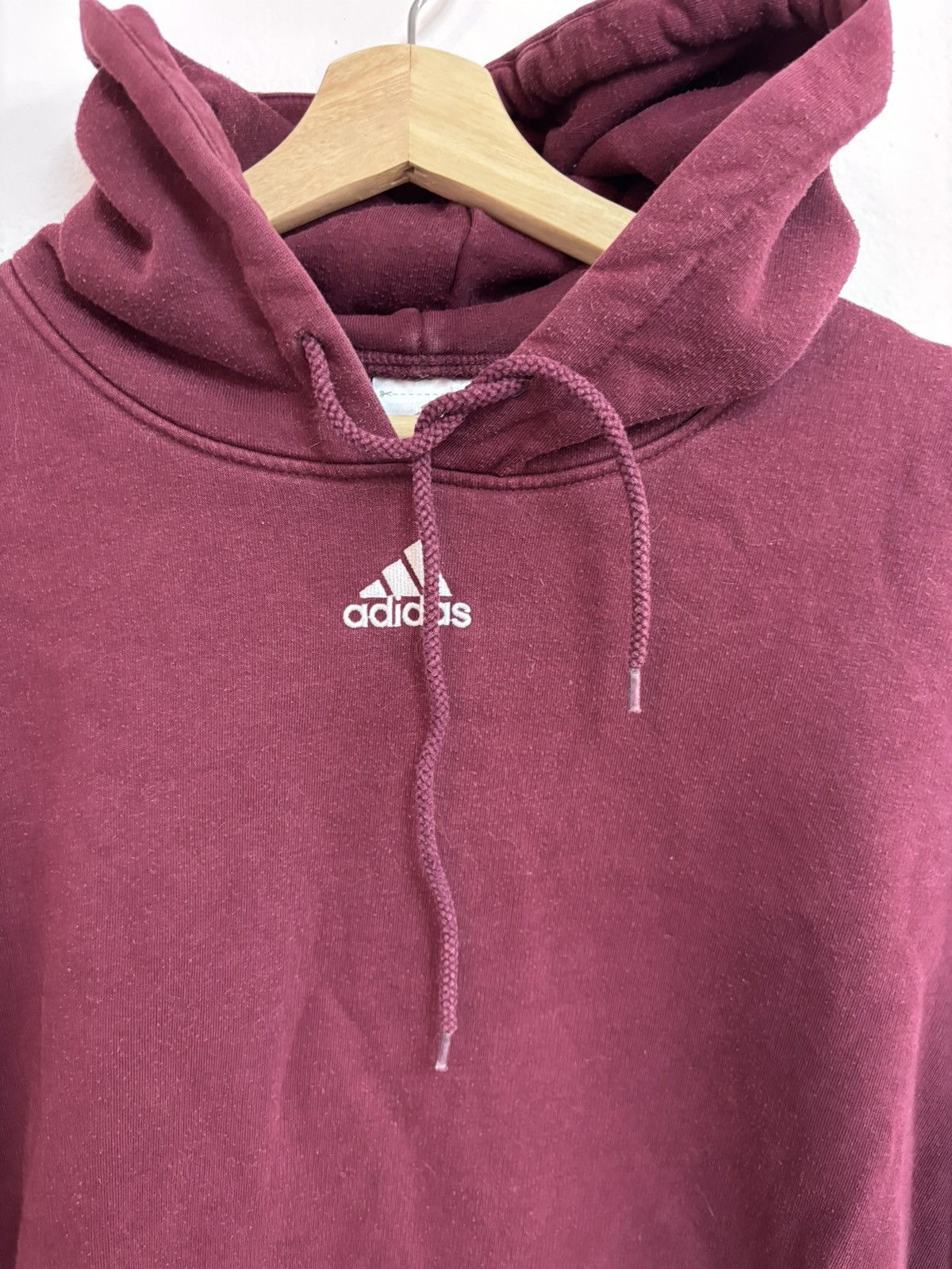 Adidas Adidas burgundy hoodie Size US L / EU 52-54 / 3 - 3 Thumbnail