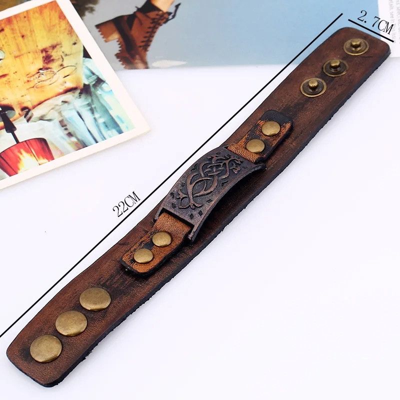 Jewelry × Leather Retro Leather Bracelet Size ONE SIZE - 6 Thumbnail
