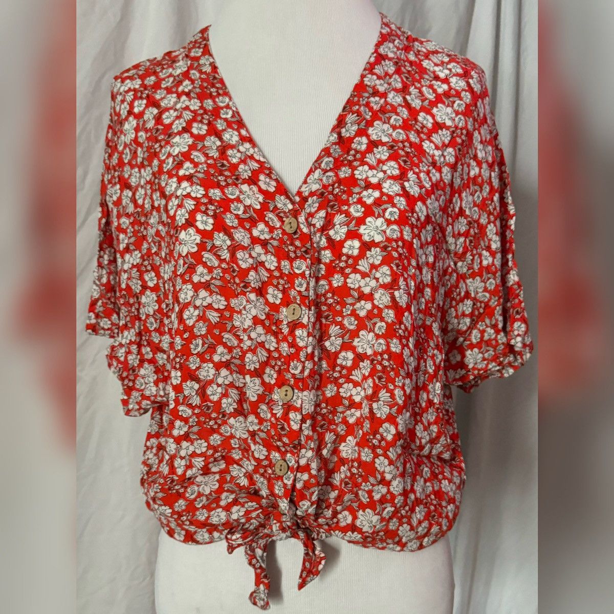 Other Cynthia Rowley, Poppy, Floral, Button Down Blouse Size L / US 10 / IT 46 - 2 Thumbnail