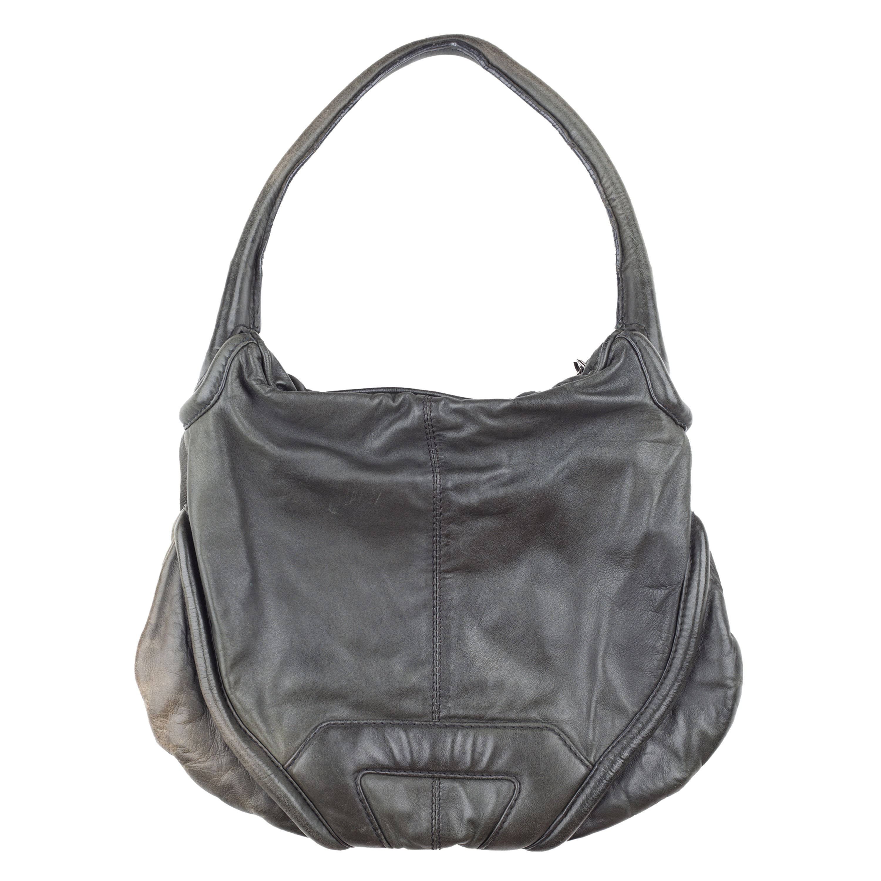 Diesel Dark Green Leather Moto Vintage Shoulder Bag, Women's