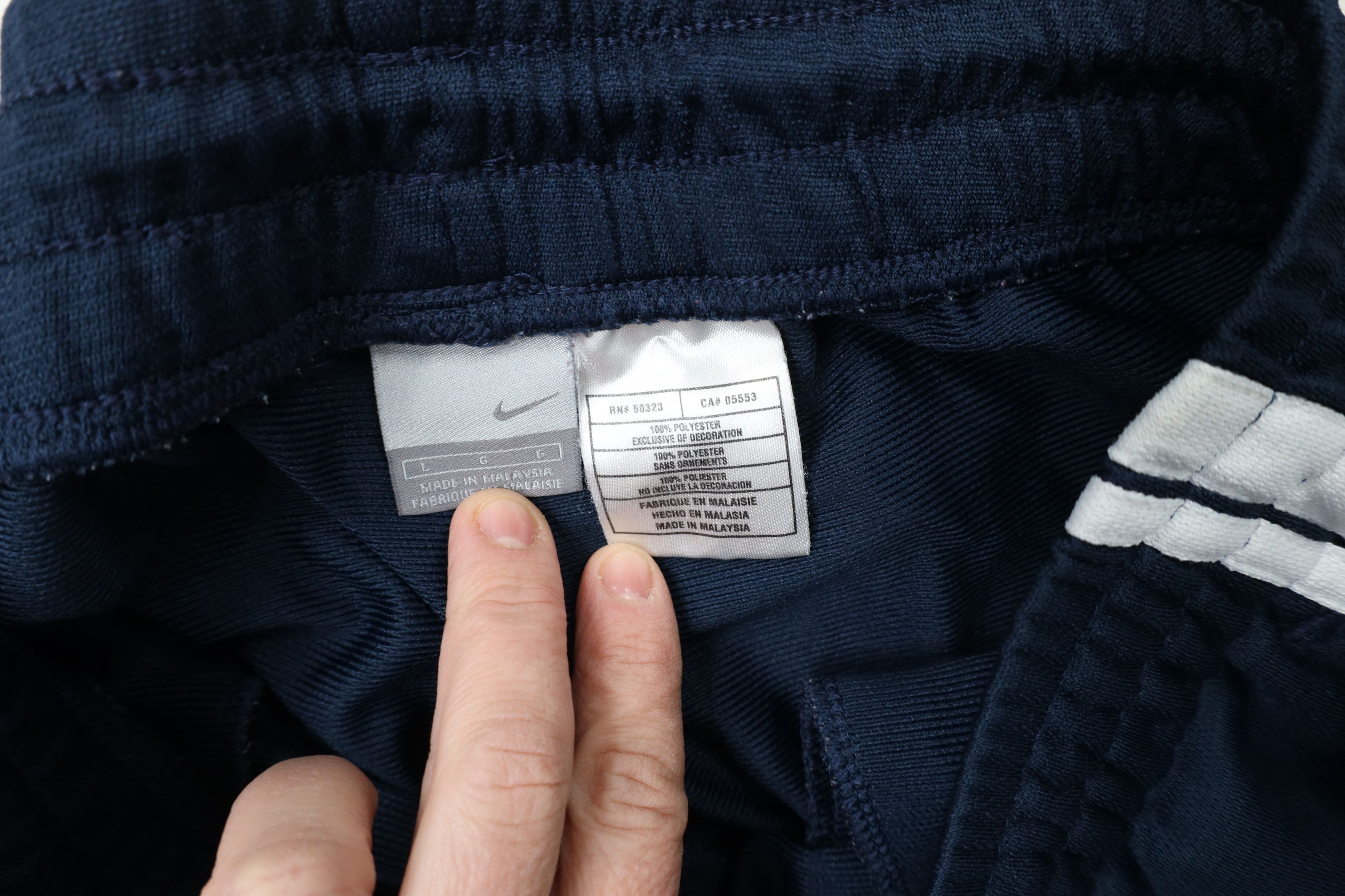 Nike × Vintage Vintage Nike Scott Mini Swoosh Striped Wide Leg Pants Blue Size US 36 / EU 52 - 7 Thumbnail
