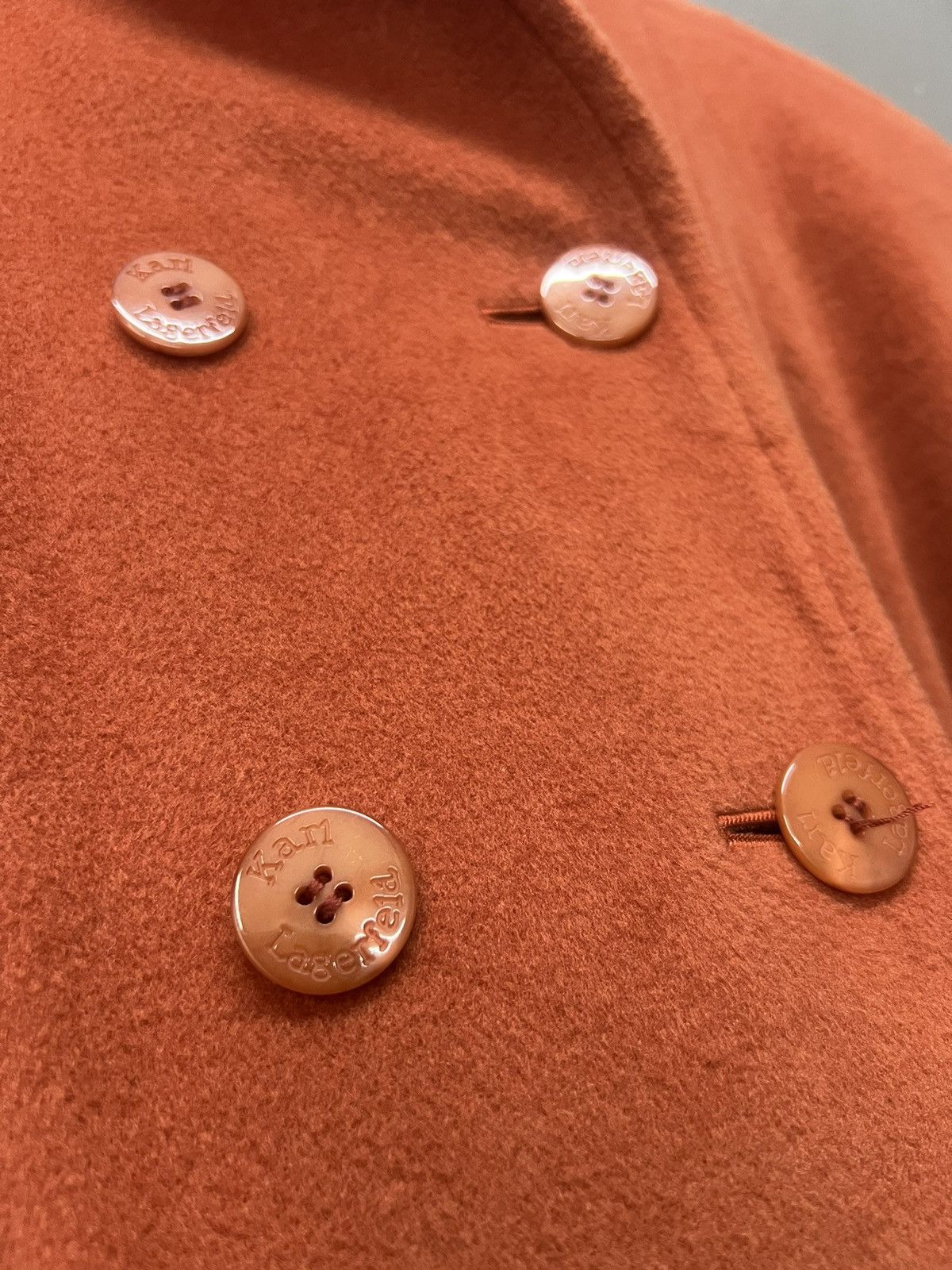 Karl Lagerfeld KARL LAGERFELD ORANGE WOOL LONG COAT Size XL / US 12-14 / IT 48-50 - 5 Thumbnail