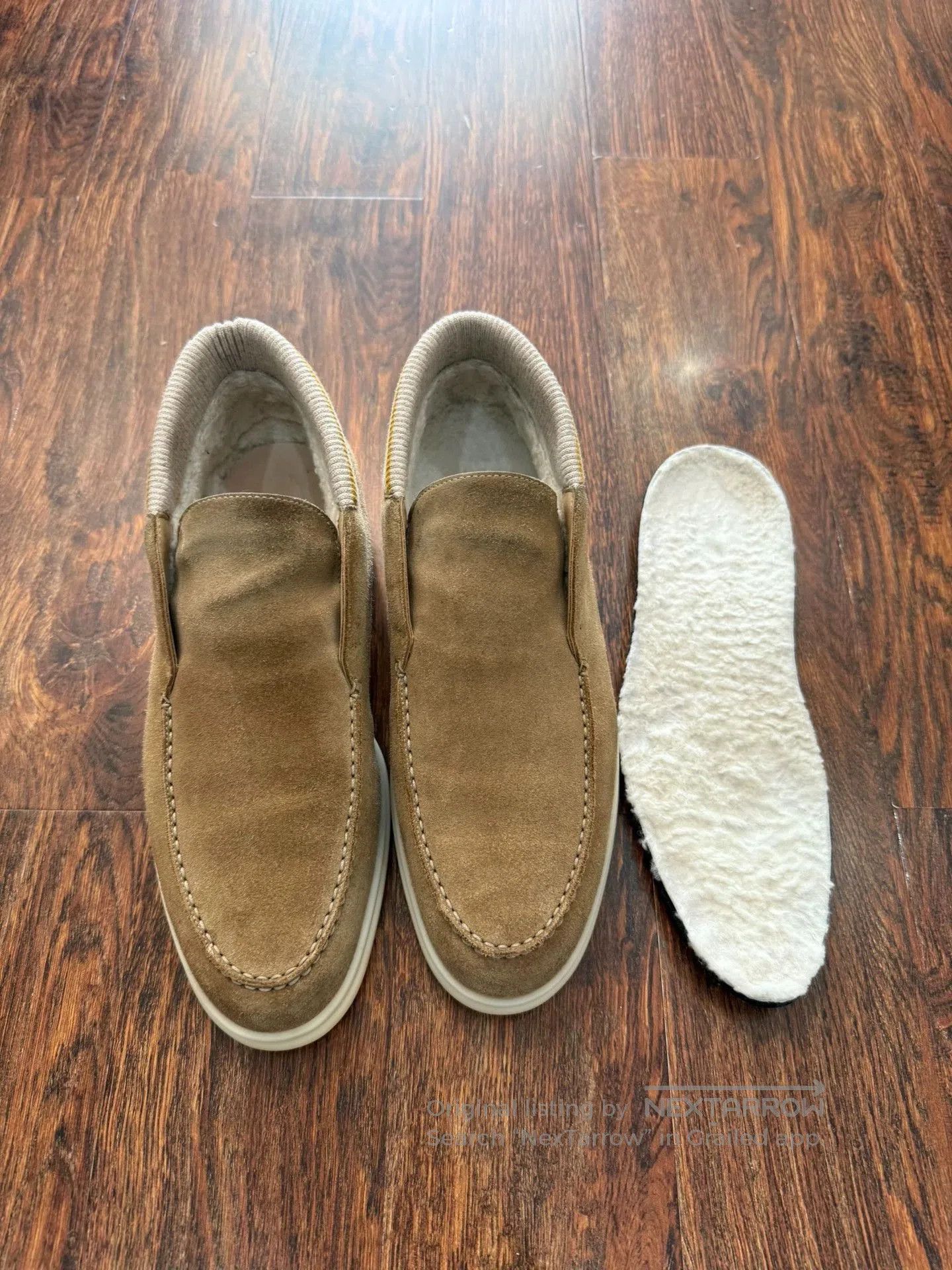 Loro Piana Beige Suede Slip-On Shoes. Size US 8 / EU 41 - 6 Thumbnail