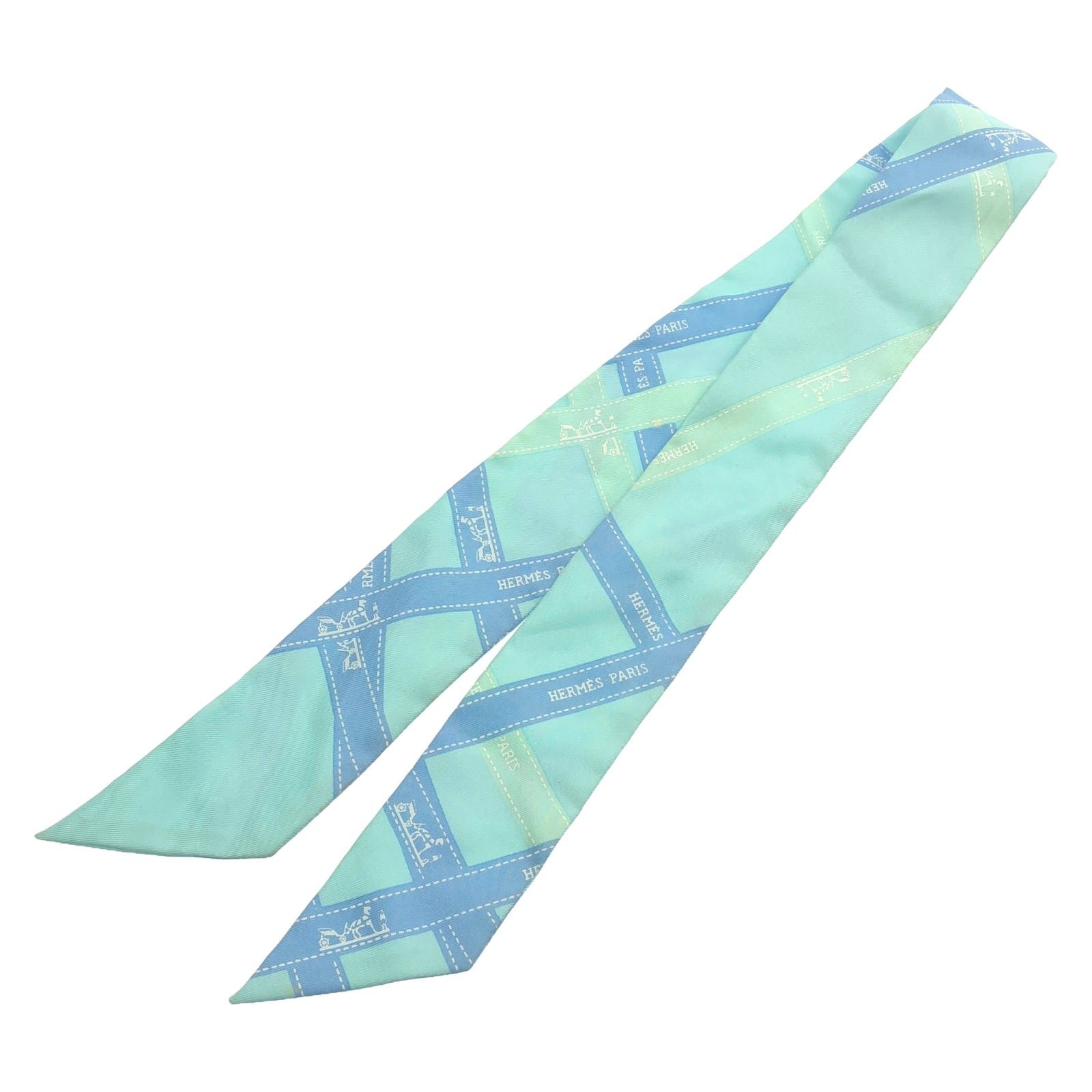 Hermes Hermes Twilly Scarf Silk Blue Size ONE SIZE - 1 Thumbnail