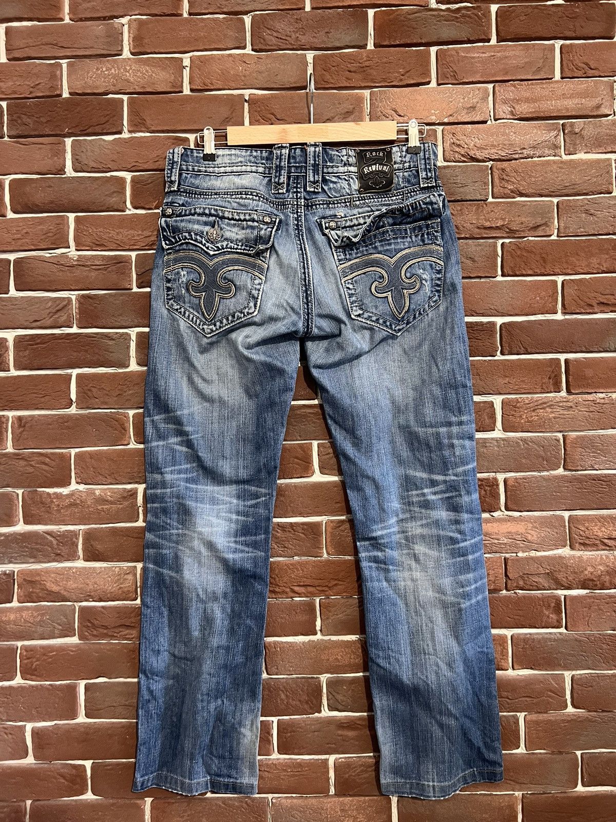 Rock Revival Rare Vintage Rock Revival Drip Denim Jeans Pants USA 32 Size US 32 / EU 48 - 1 Thumbnail
