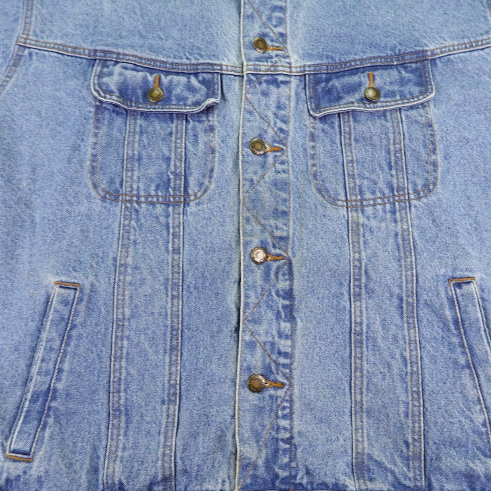 Wrangler Wrangler Denim Jacket Mens 2XL Blue Denim Trucker Button Up Rugged Wear Coat Jacket Mens 2XL Blue Wrangler Denim Jacket Size US 39 - 2 Thumbnail