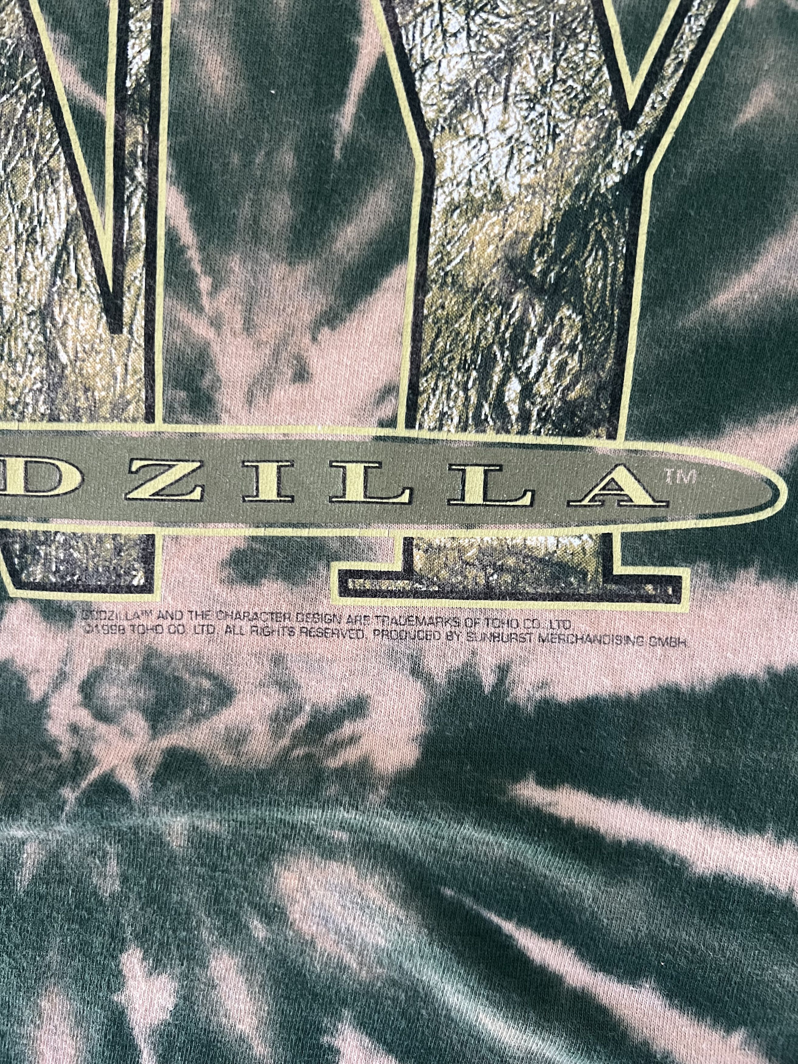 Fruit Of The Loom Vintage Godzilla 1998 T Shirt Tie Dye Size US XL / EU 56 / 4 - 2 Thumbnail