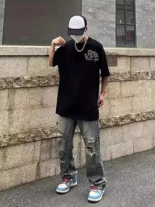 Japanese Brand × Jean Stylish Loose Fit Washed Rip Wide Leg Jeans Size US 28 / EU 44 - 4 Thumbnail
