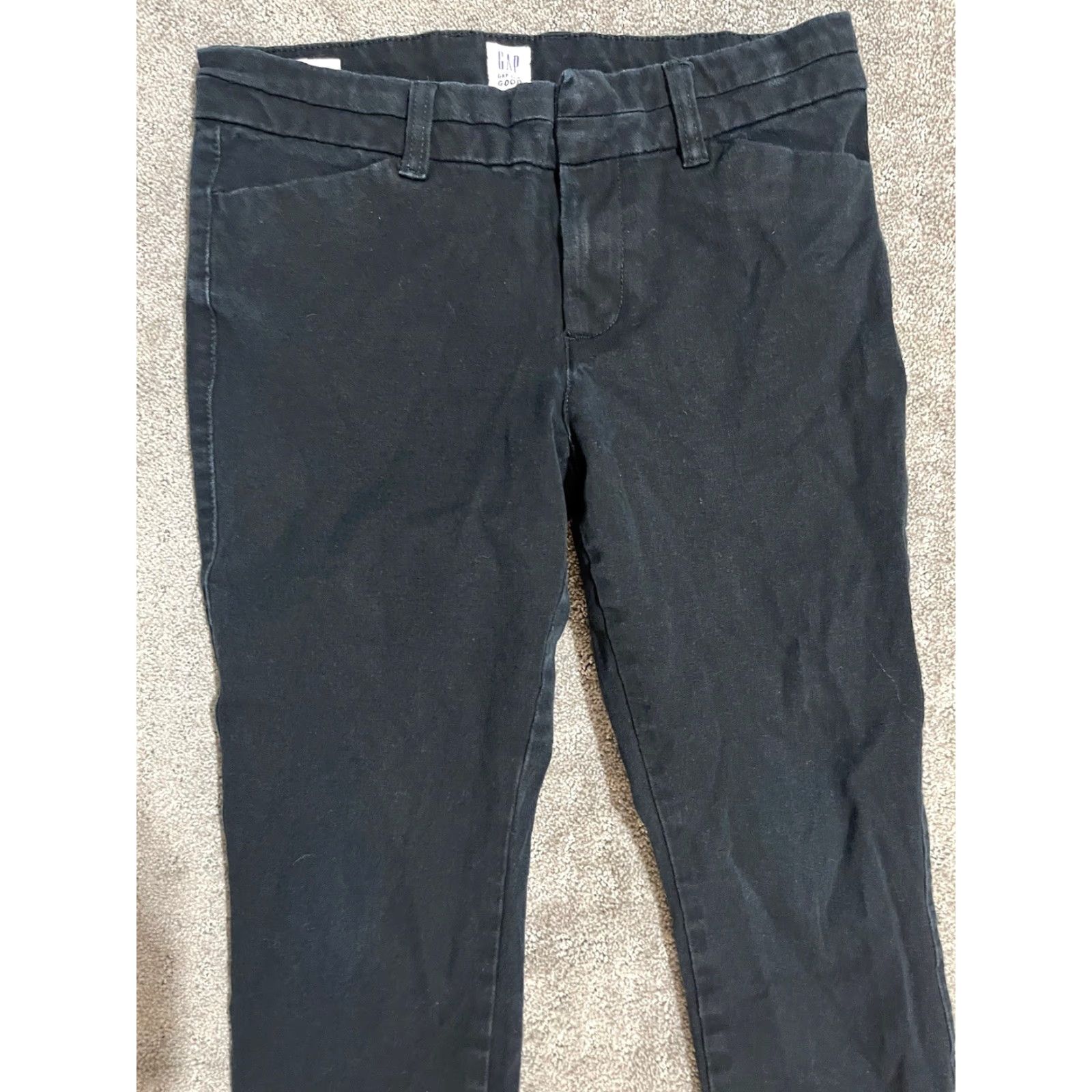 Gap Gap Slim City Cropped Black Solid mid rise trousers slacks pants Size 2 Size 26" / US 2 / IT 38 - 2 Thumbnail