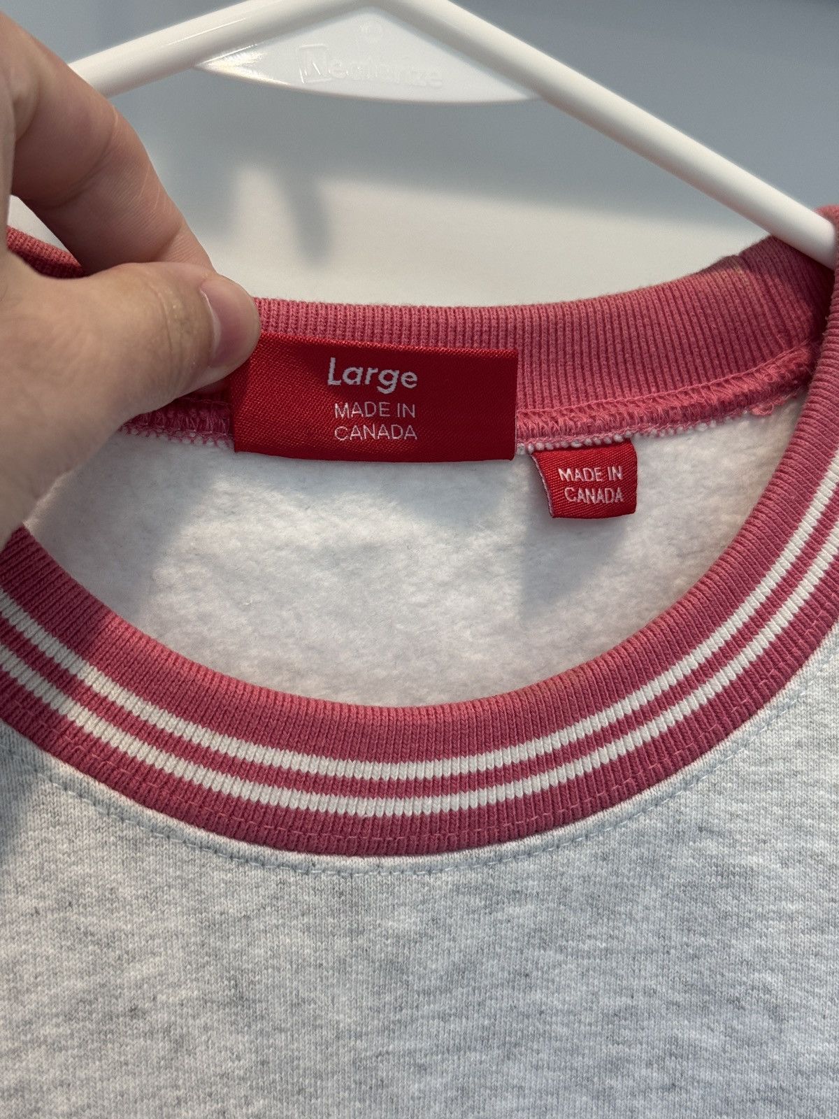 Supreme Supreme Mens Supreme Team Red Grey Crewneck Sweater size L Size US L / EU 52-54 / 3 - 7 Thumbnail