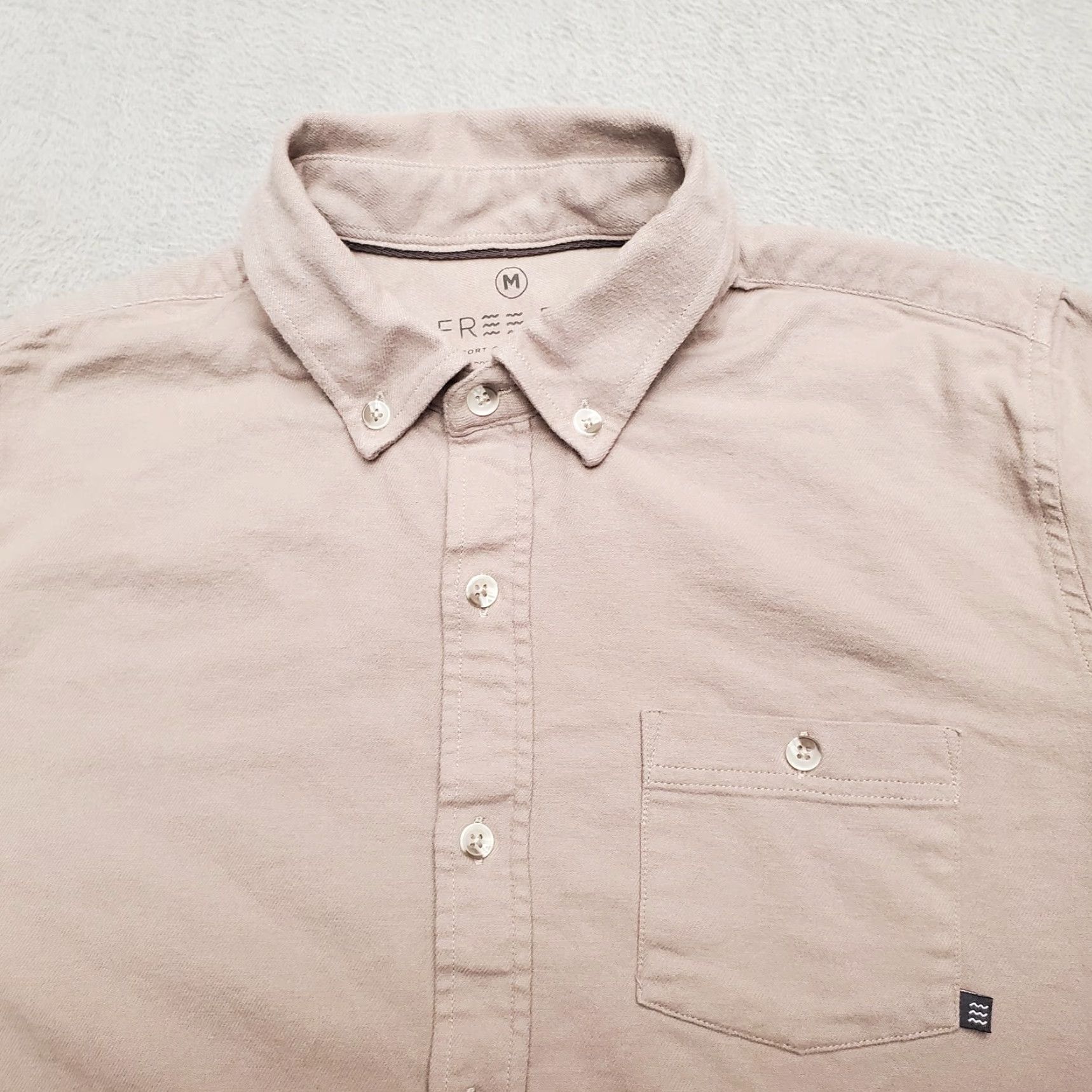 Vintage Freefly Flannel Shirt Men M Taupe Brushed Twill Bamboo Stretch Casual Button-Up Solid Long Sleeve Regular Cotton Spandex Viscose Size US M / EU 48-50 / 2 - 2 Thumbnail