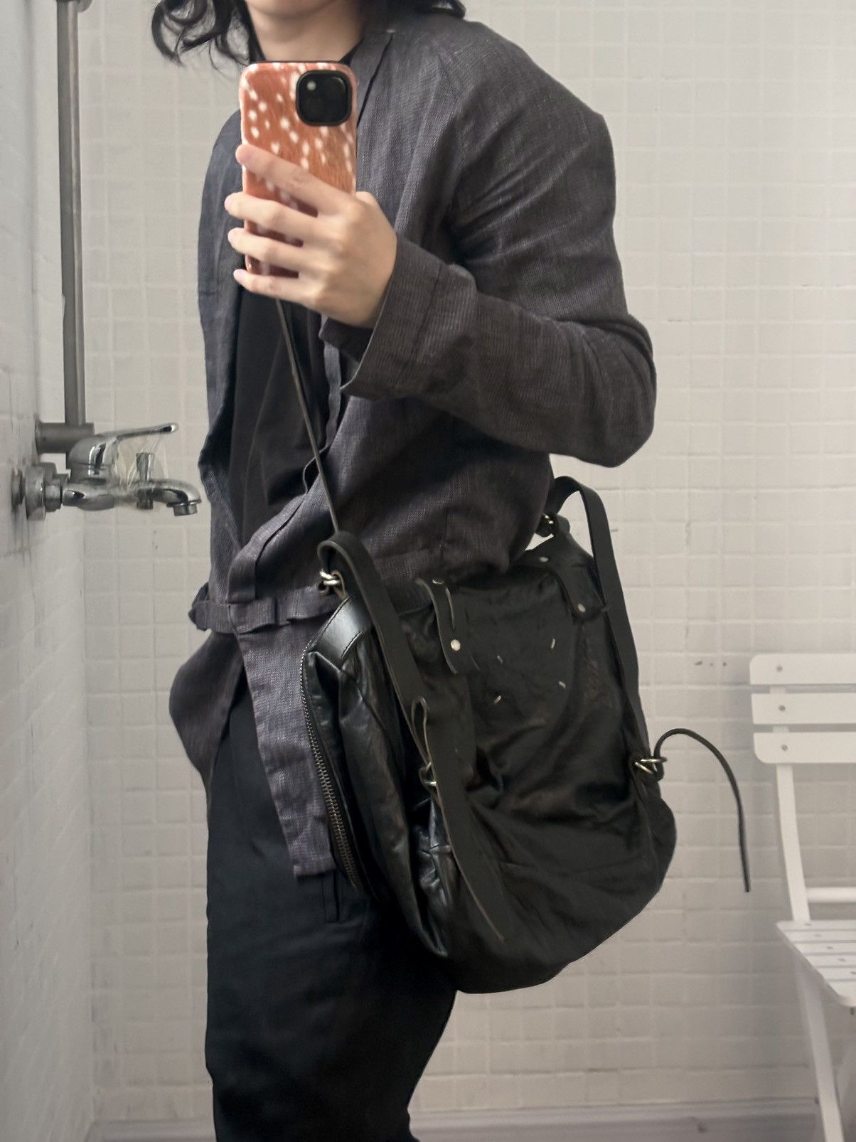 Maison Margiela Maison Margiela｜SS2016 Crinkled Leather Crossbody/Backpack Size ONE SIZE - 3 Thumbnail