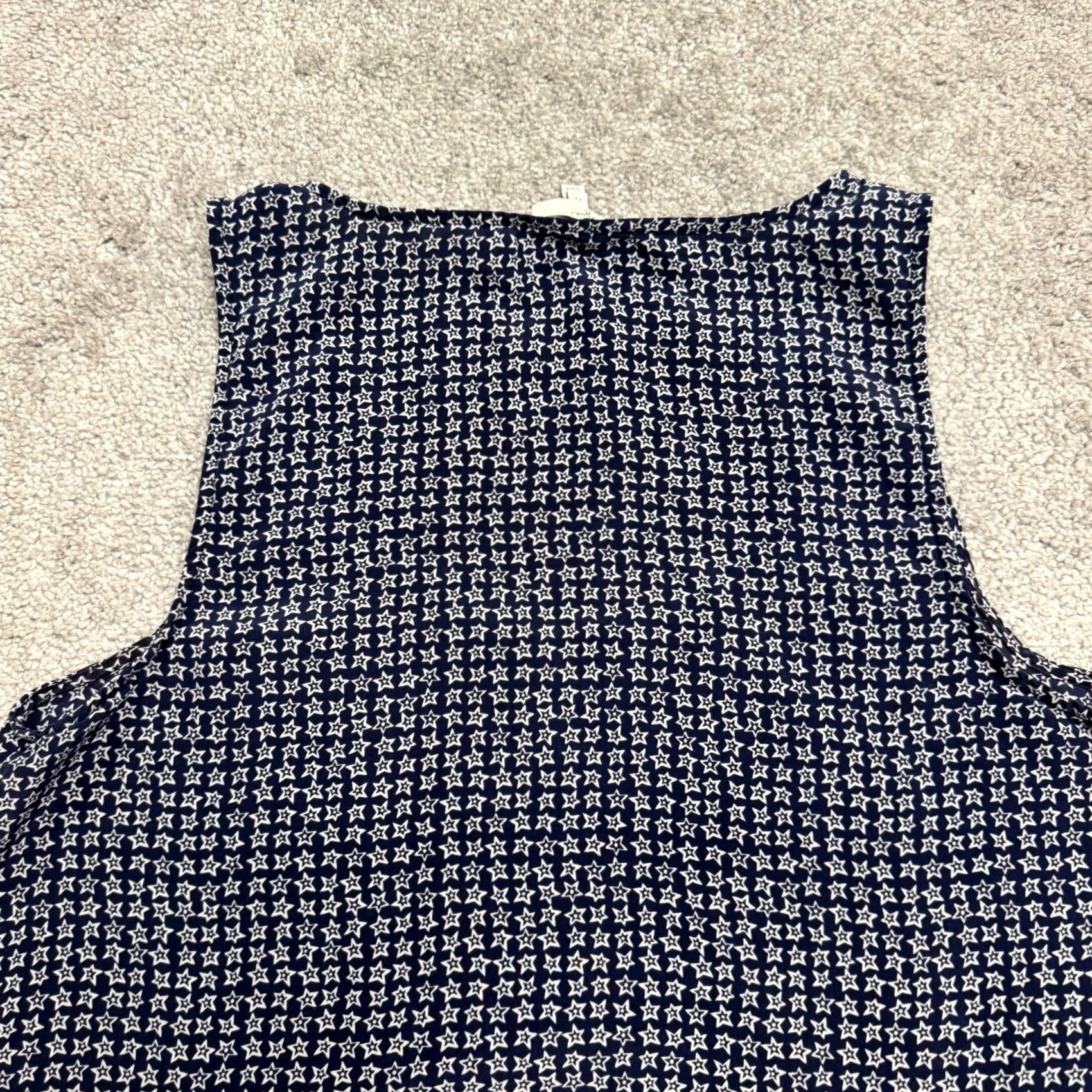 Joie Joie Silk Tank Top Womens M Navy Blue Star Print Casual Sleeveless Scoop Neck Size M / US 6-8 / IT 42-44 - 3 Thumbnail