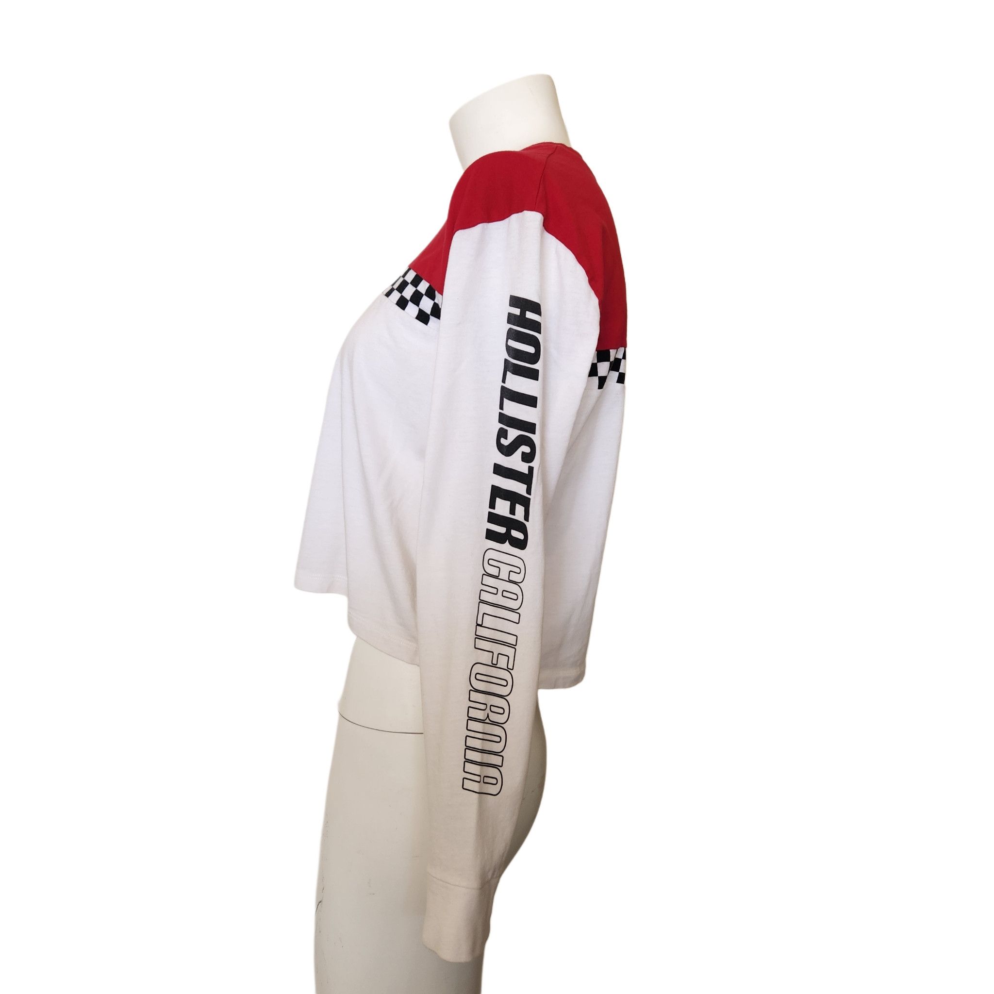 Hollister Hollister crop top long sleeve t-shirt red white black racer Size S / US 4 / IT 40 - 5 Thumbnail