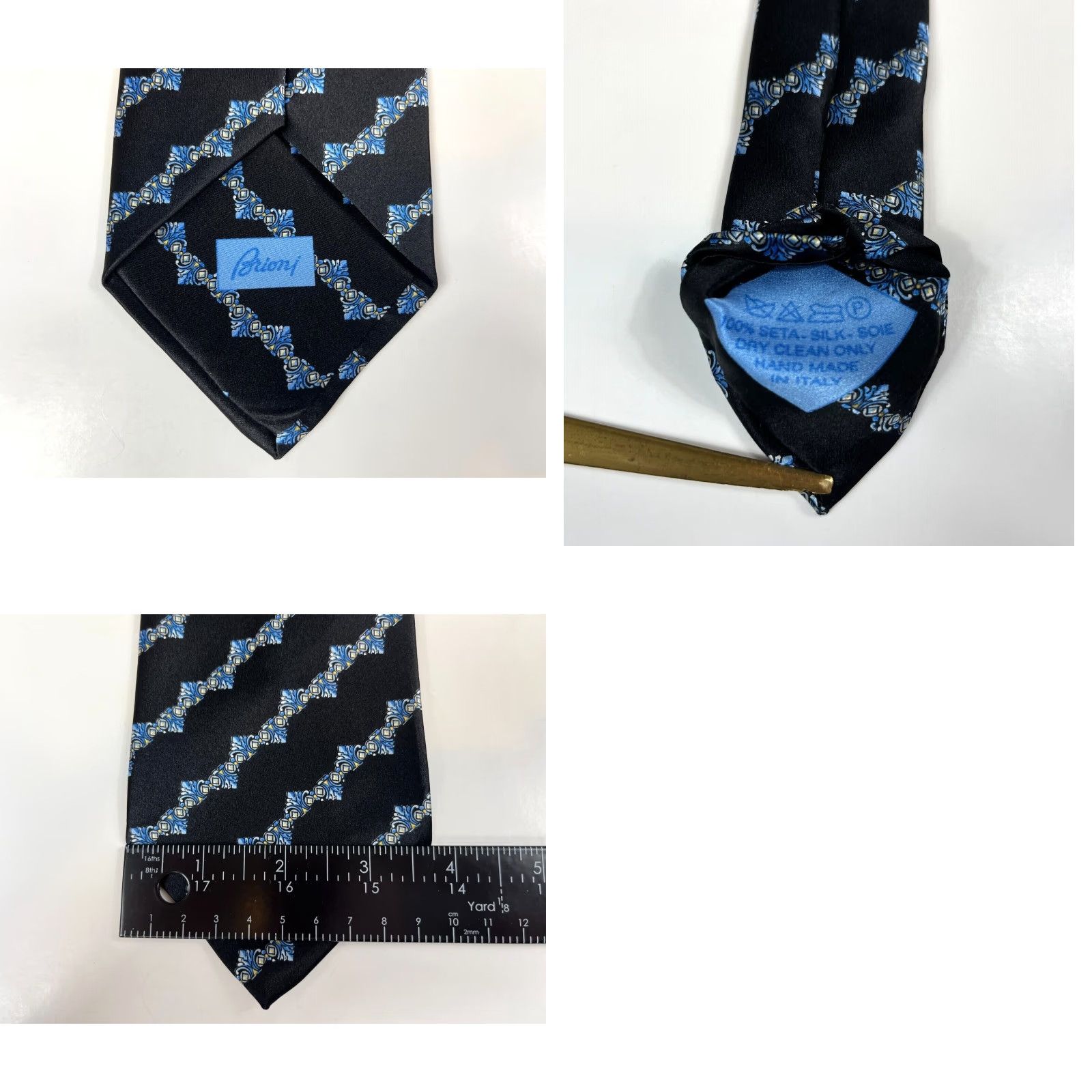 Brioni Brioni Men's Luxury Silk Tie Filigree Handmade in Italy Size ONE SIZE - 8 Thumbnail