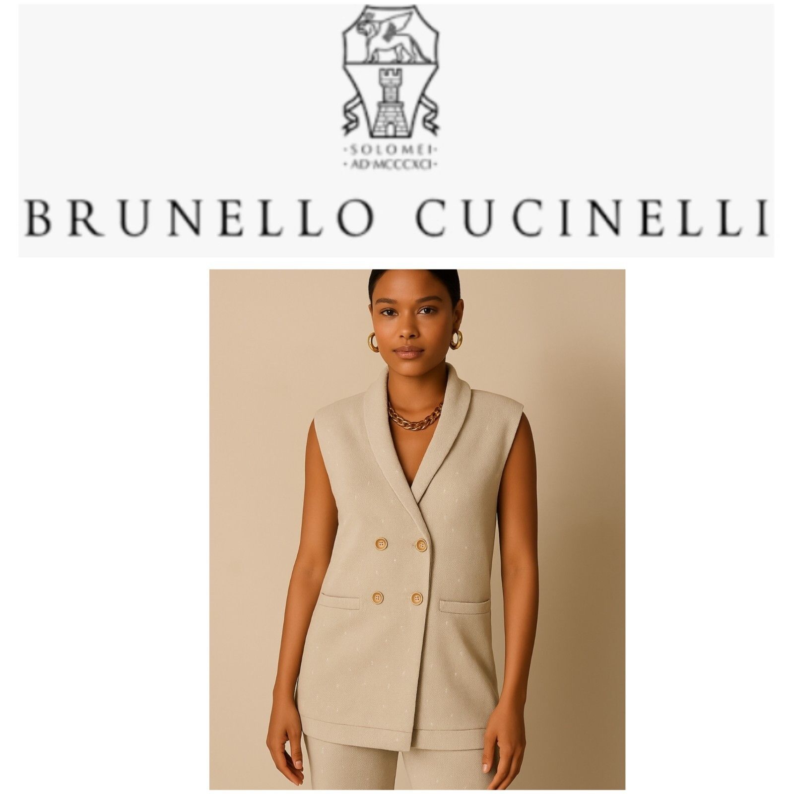 Brunello Cucinelli Brunello Cucinelli Sleeveless Shawl Cardigan Speckled Size M / US 6-8 / IT 42-44 - 15 Thumbnail