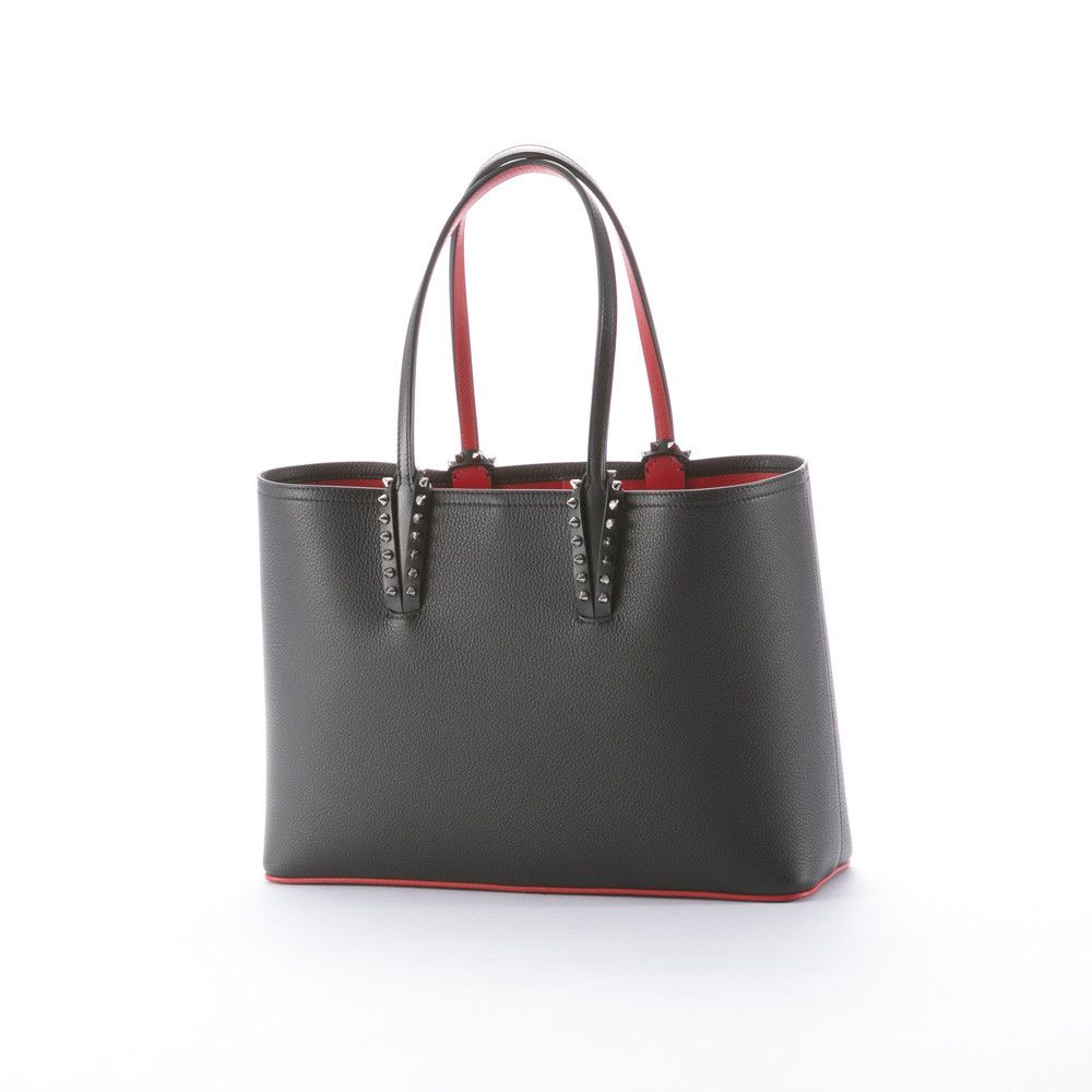 Christian Louboutin Cabata Small Hand Tote Bag Leather Black Red