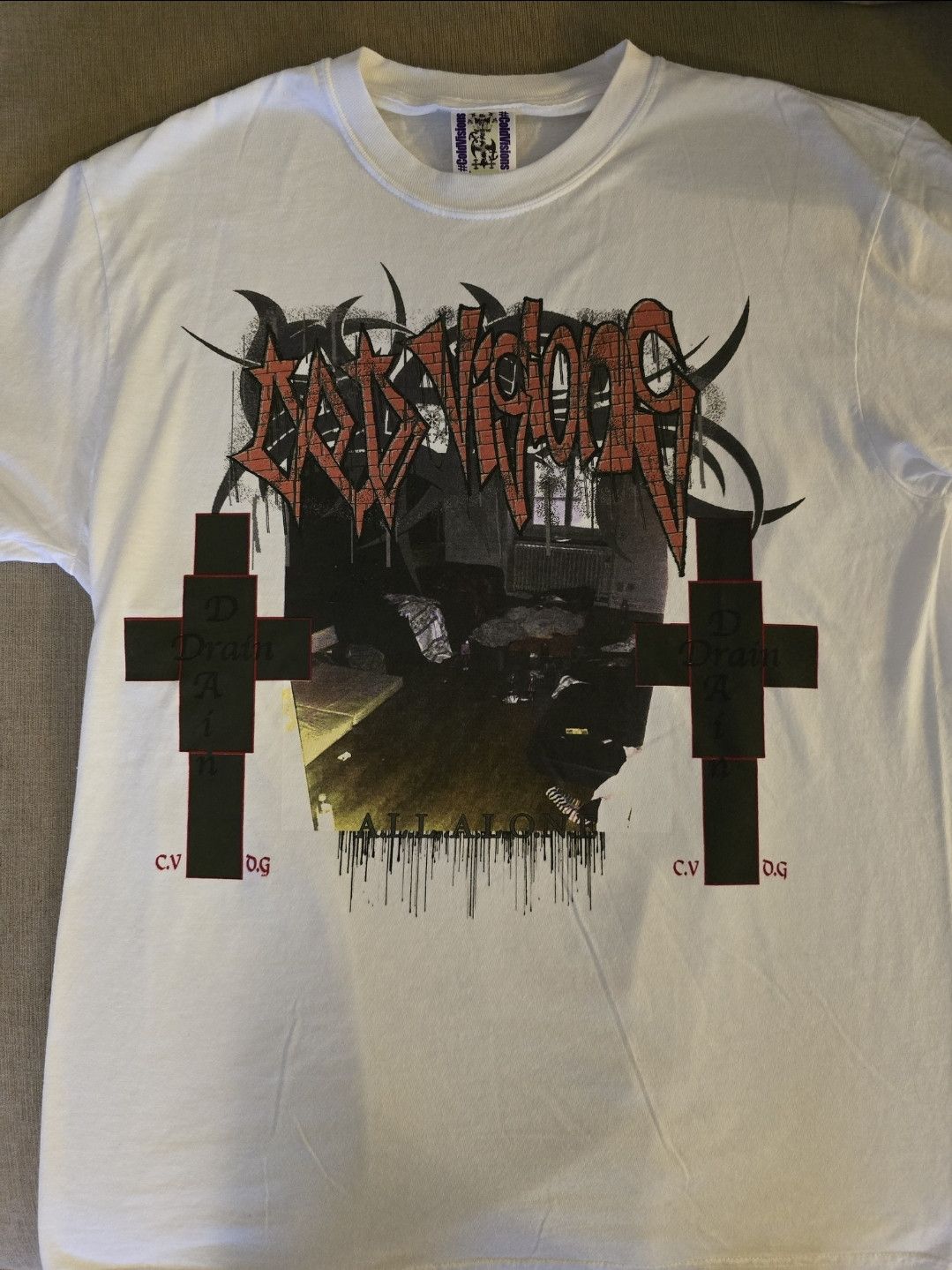 Drain Gang × Sad Boys Bladee Cold Visions 32 Tee Size US XL / EU 56 / 4 - 7 Thumbnail