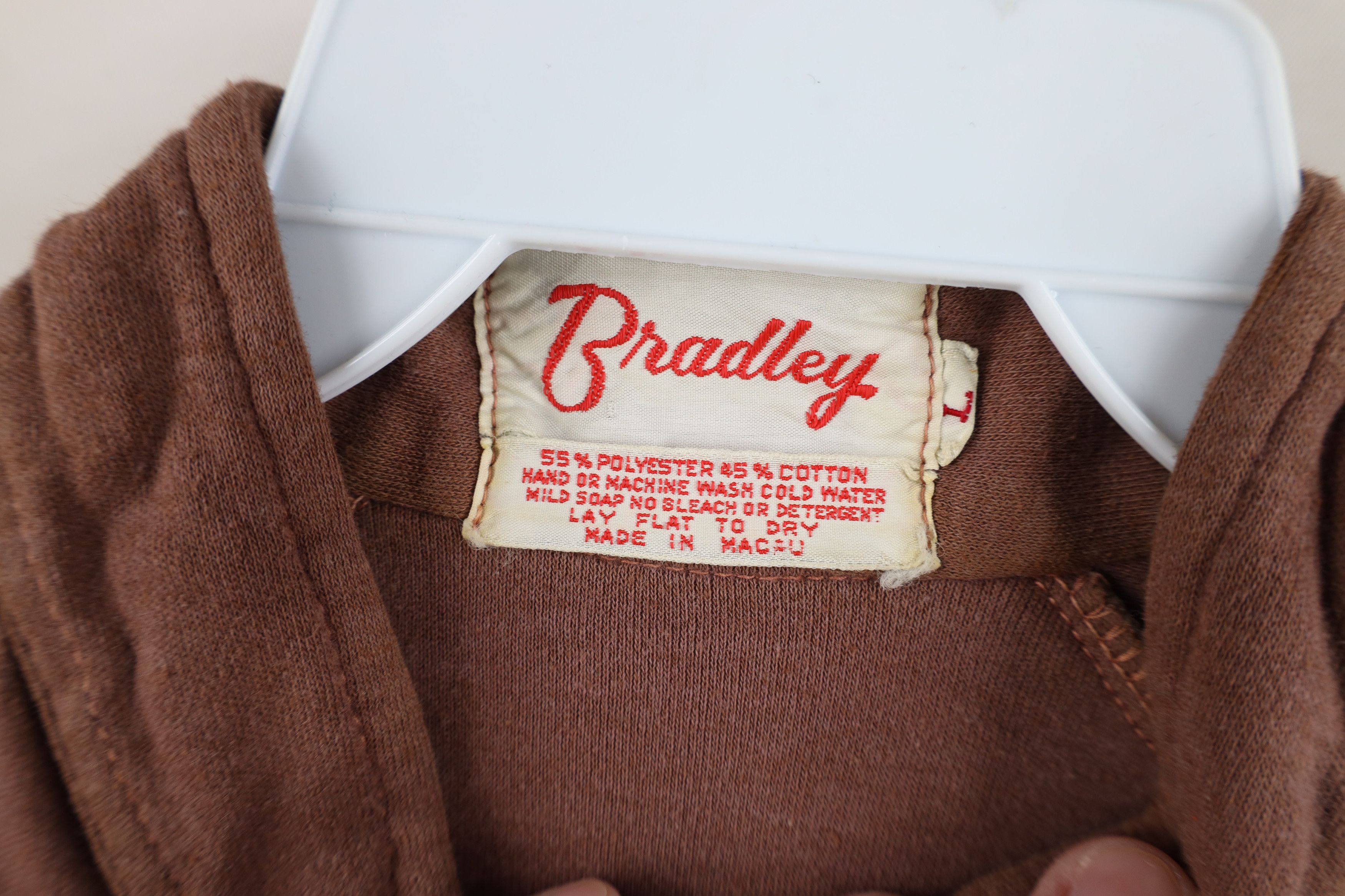 Vintage Vintage 70s Streetwear Distressed Blank Henley T-Shirt Brown Size L / US 10 / IT 46 - 8 Thumbnail