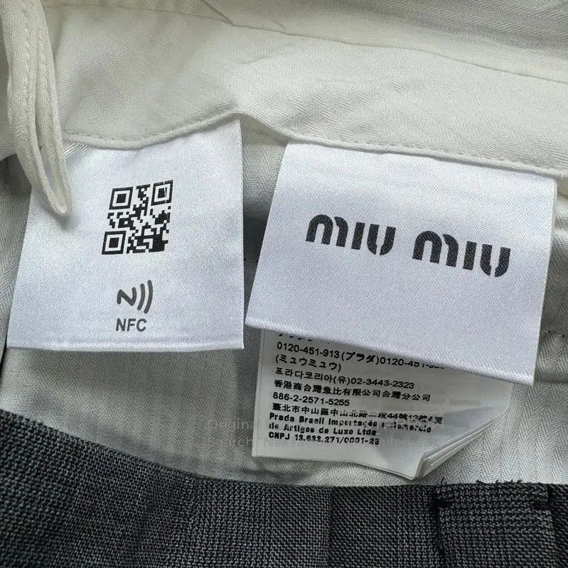 Miu Miu Miu Miu Gray Cotton Casual Pants for Women . Size 23" - 4 Thumbnail
