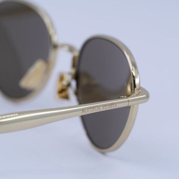 Bottega Veneta Bottega Veneta BV1396S 002 Sunglasses Gold Round Frame Size ONE SIZE - 7 Thumbnail