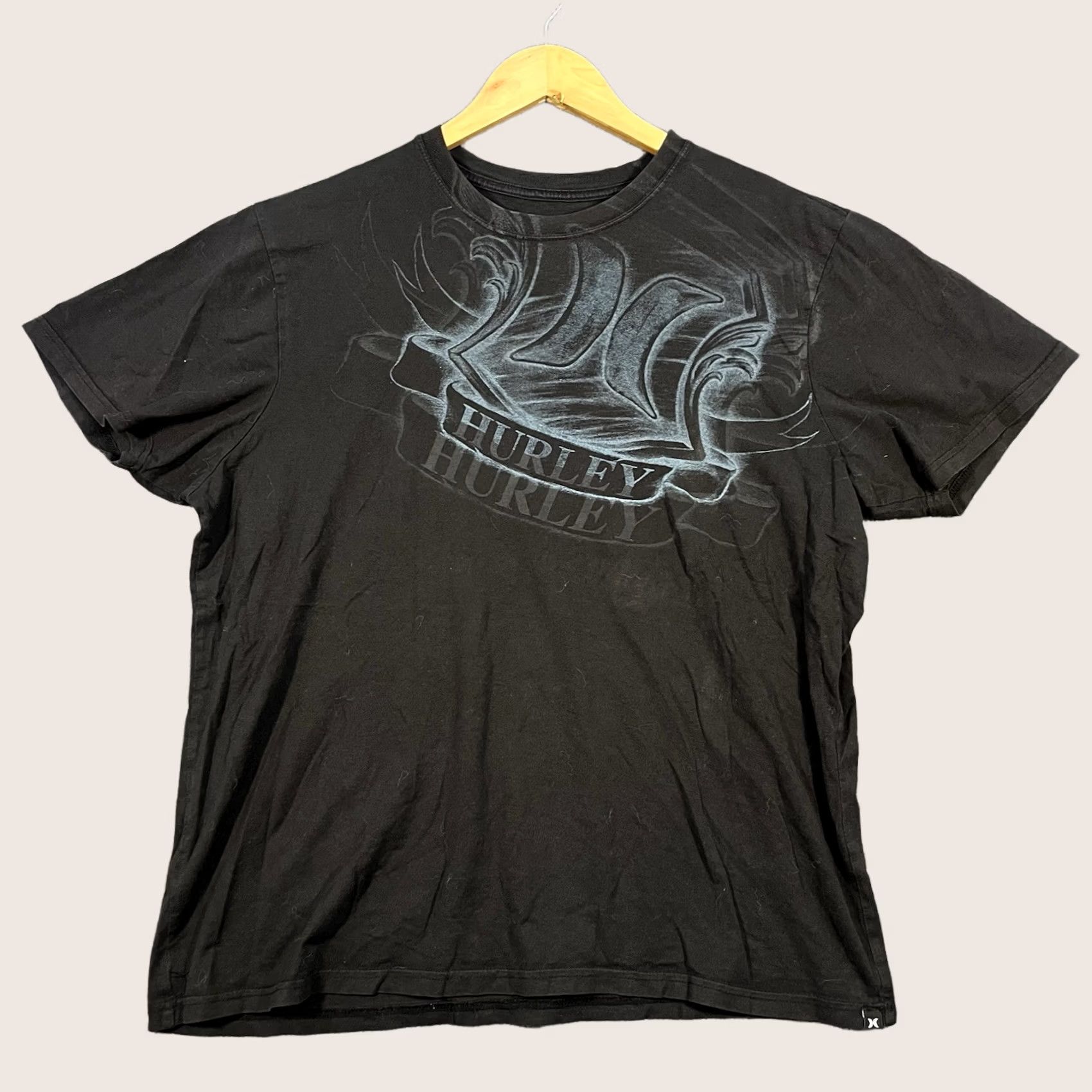 Hurley VINTAGE Hurley Brown Logo Short Sleeve T-Shirt Men’s Surfer Skater L Grunge Y2K Black Size US L / EU 52-54 / 3 - 1 Thumbnail