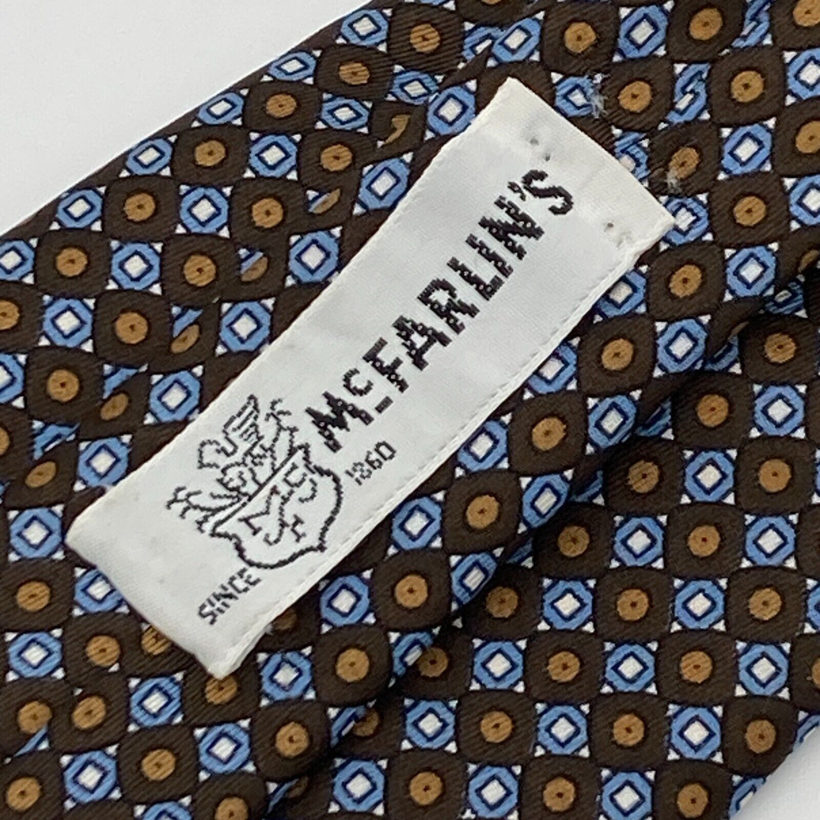 Dior Christian Dior Cravate Men's Tie Gold and Blue Geometric Size ONE SIZE - 5 Thumbnail
