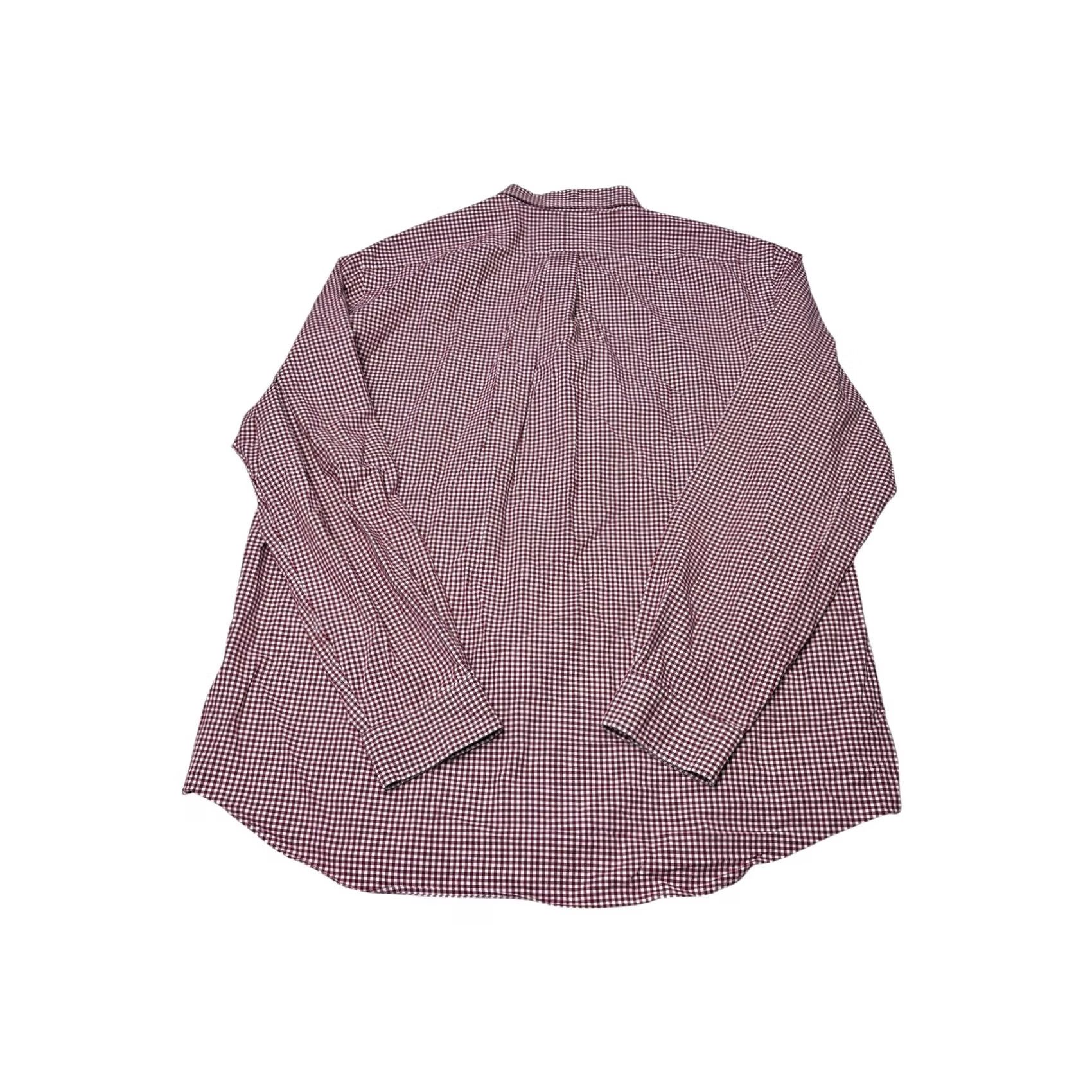 Ralph Lauren Ralph Lauren XXL Burgundy White Gingham Button Down Shirt - Classic Fit, Long Sleeve, Silk Blend Size US XXL / EU 58 / 5 - 6 Thumbnail
