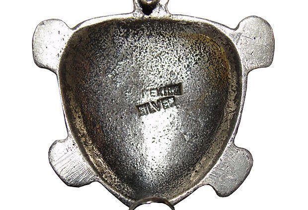 Designer Mexican Sterling Silver Turtle Pin, S/2 Size ONE SIZE - 4 Thumbnail