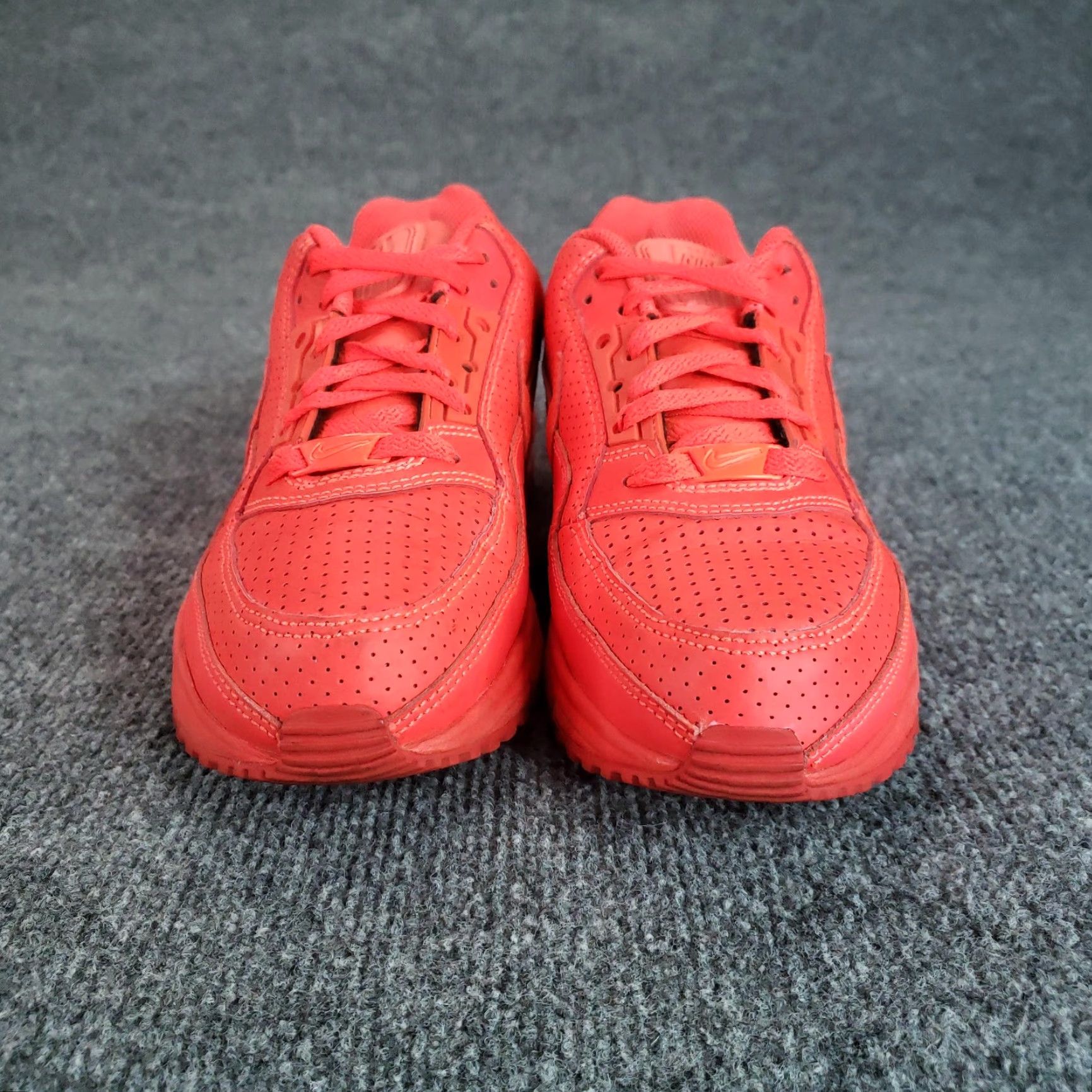 Nike Nike Air Max 1 Shoes Mens 7.5 Red Low Top Running Sneakers 687977-666 — Nike Air Max 1 Shoes Mens Red Leather Low Top 7.5 US 2015 Size US M / EU 48-50 / 2 - 2 Thumbnail