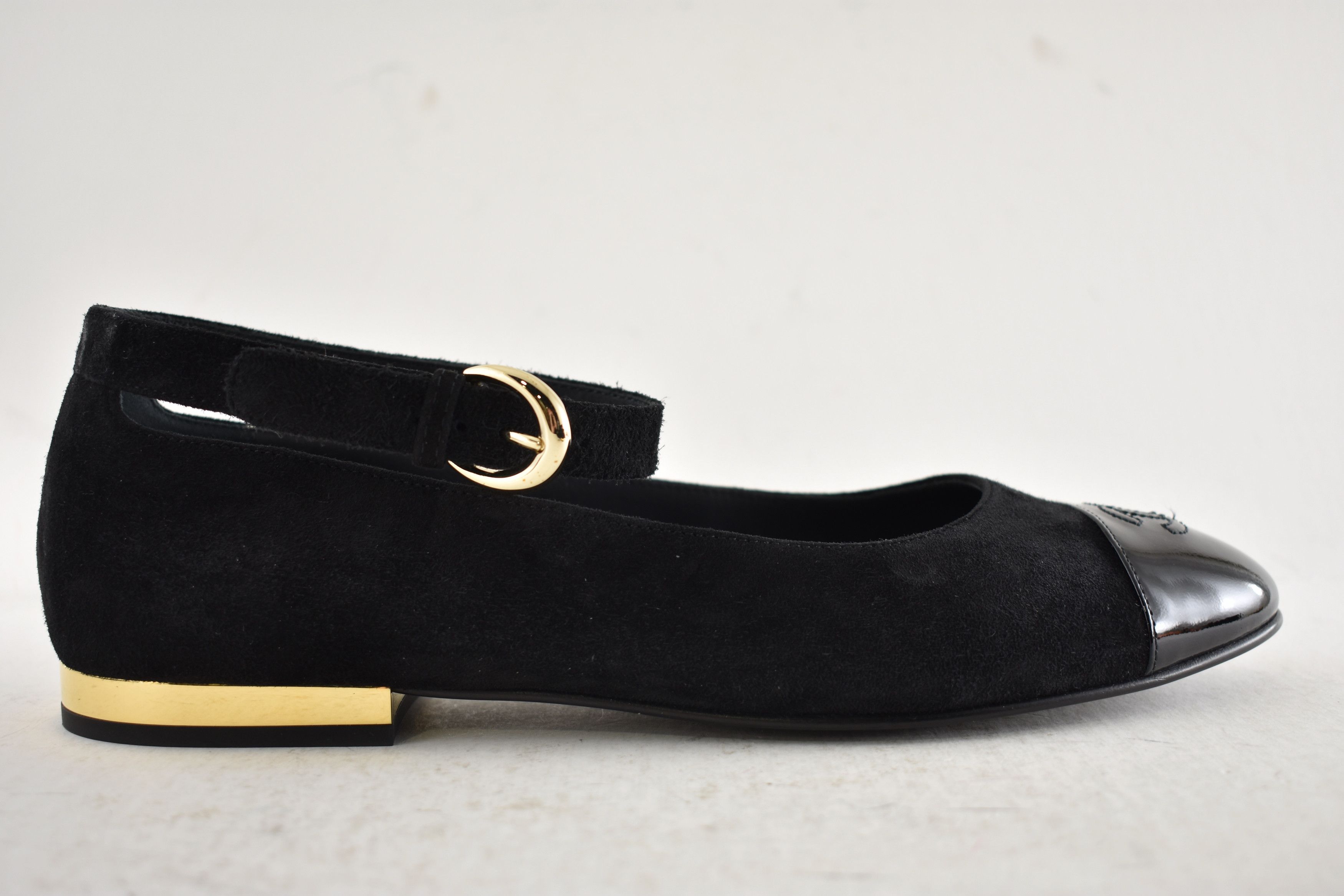 Chanel 24K Patent CC Mary Jane Ankle Strap Ballerina Ballet Flat 40 Size US 10 / IT 40 - 2 Thumbnail